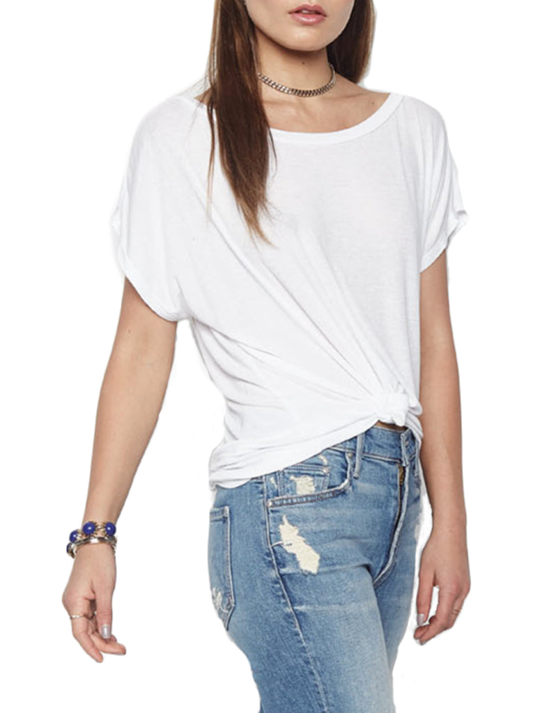 Michael Lauren Santi Premium Off-Shoulder Tee - Ultimate Comfort in White