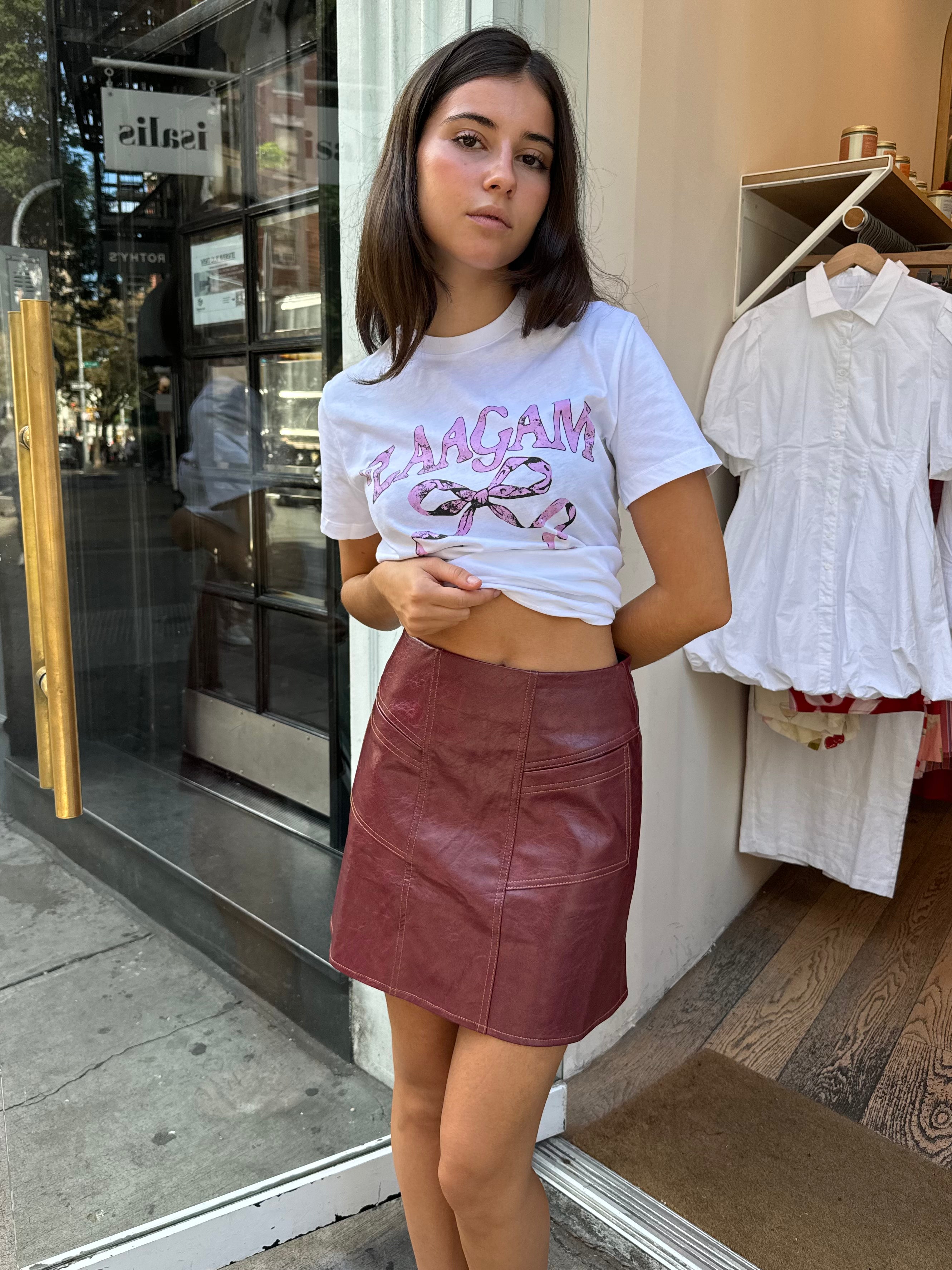 Premium Frankie Faux Leather Skirt in Burgundy - Ultimate Style Upgrade