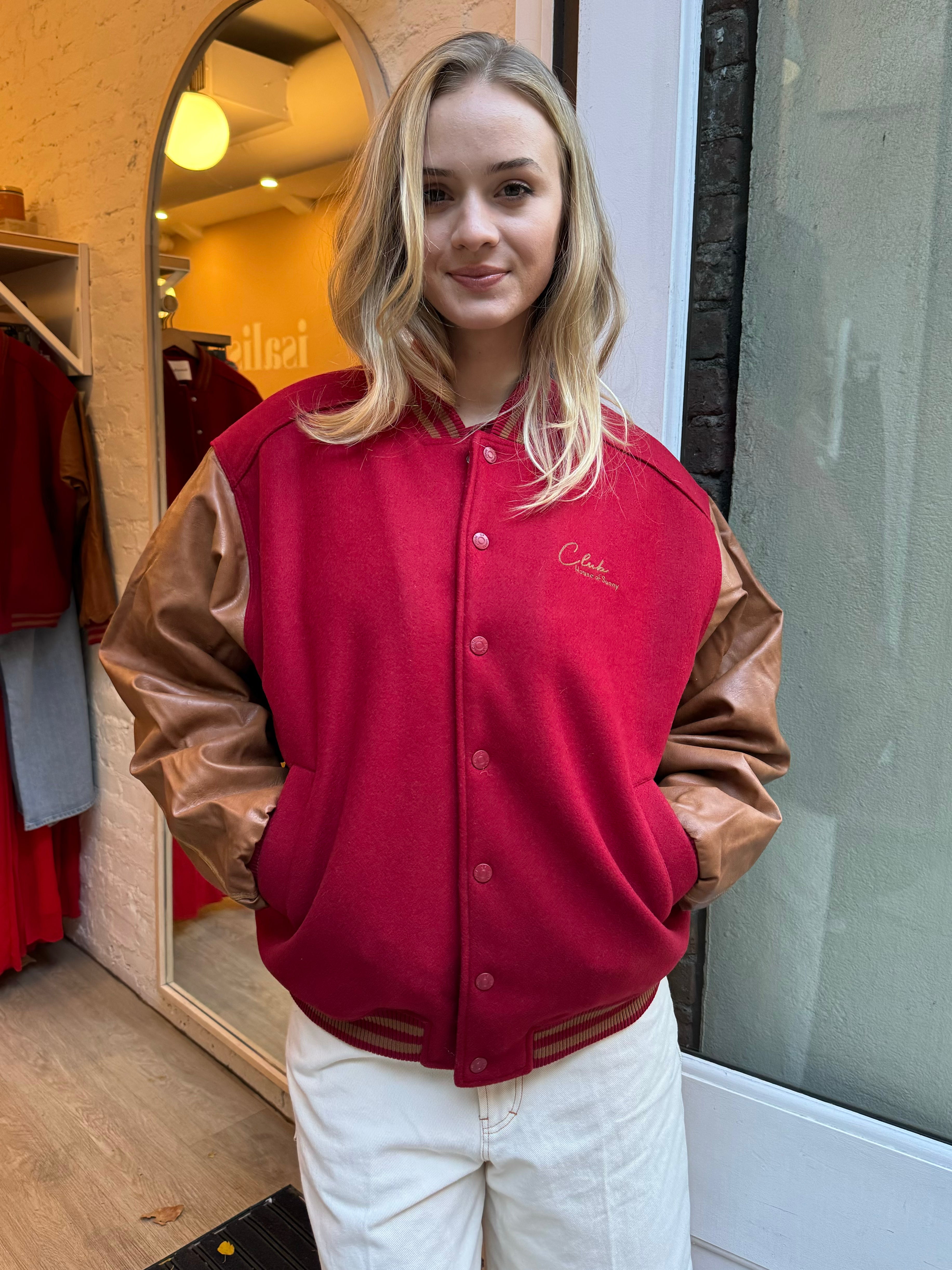 Premium Red Varsity Bomber Jacket - Ultimate Style Upgrade