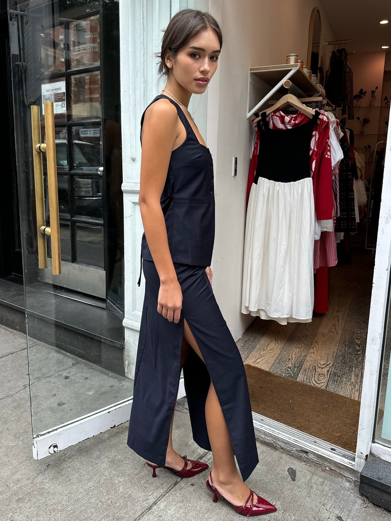 Premium Irving Navy Pencil Skirt - Elegant & Versatile