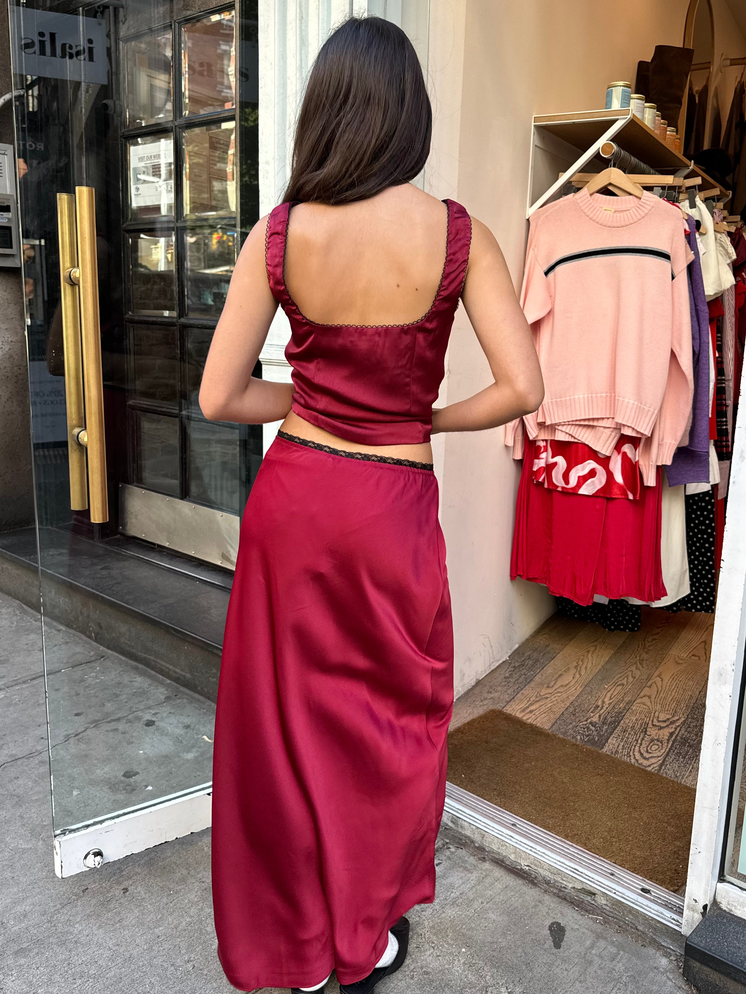 Premium Ravello Skirt in Garnet - Ultimate Style Upgrade