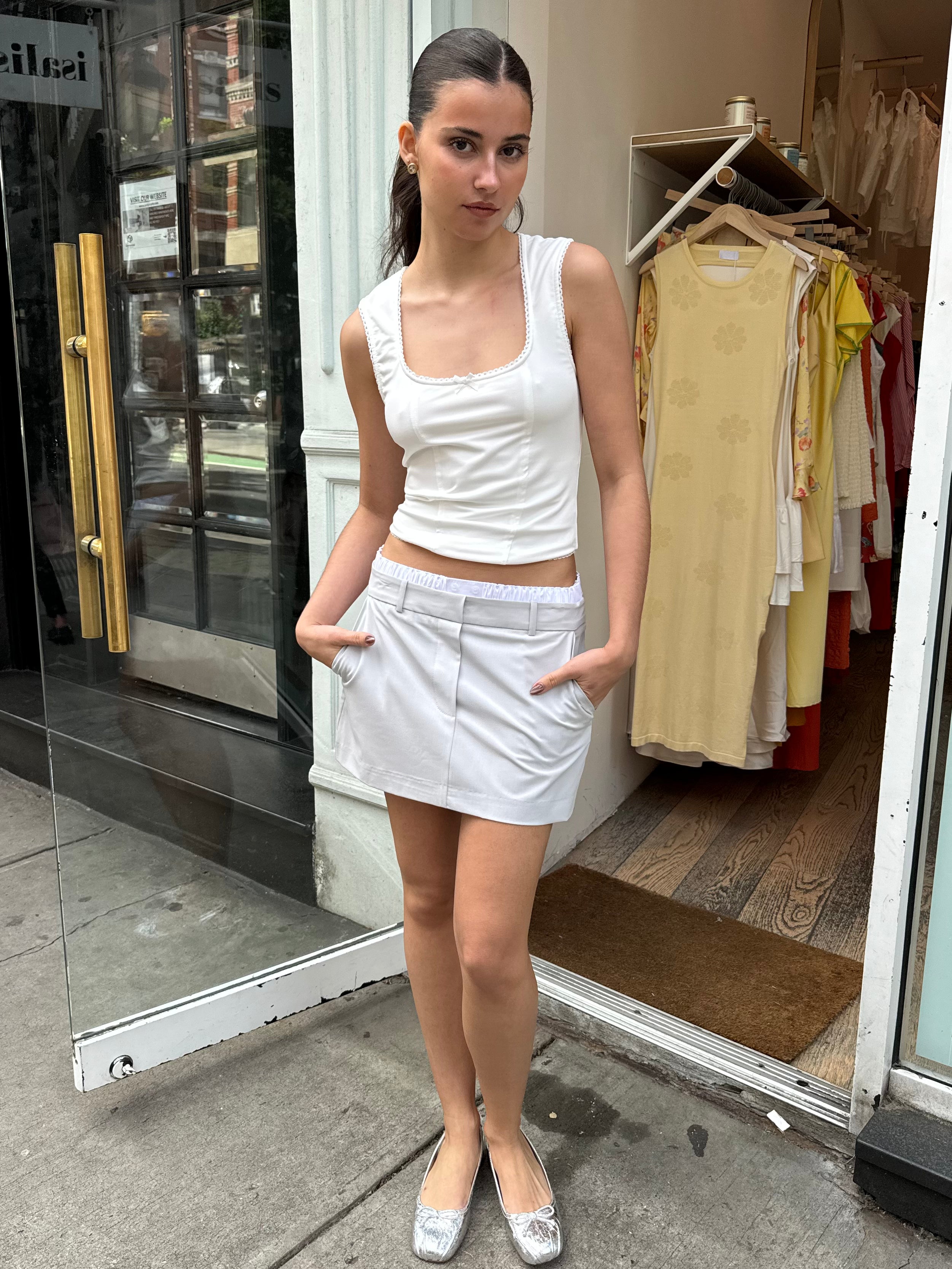 Premium Carlota Mini Skirt in Dove - Ultimate Comfort & Style