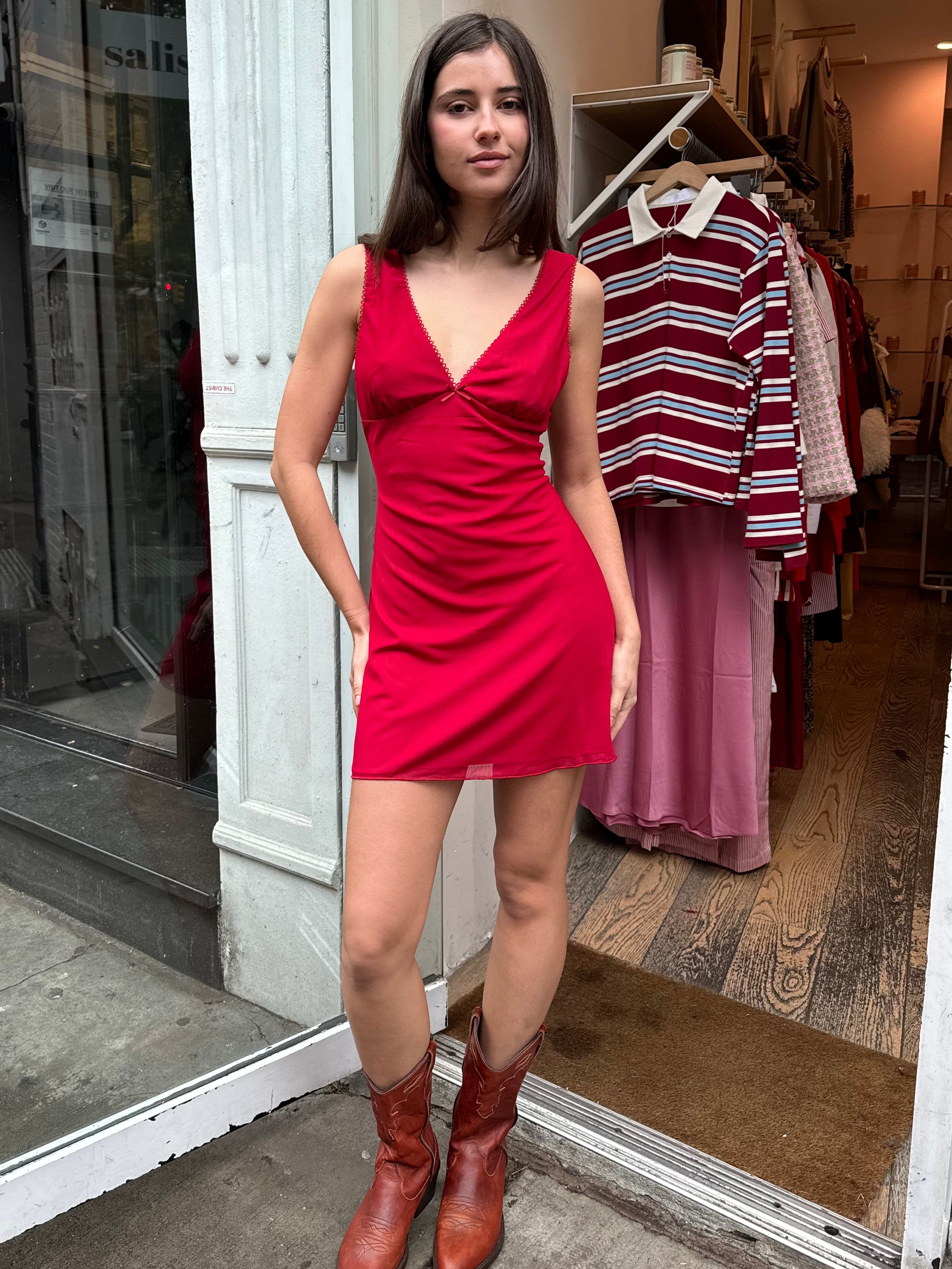 Premium Crimson Haswell Mini Dress - Ultimate Style & Comfort