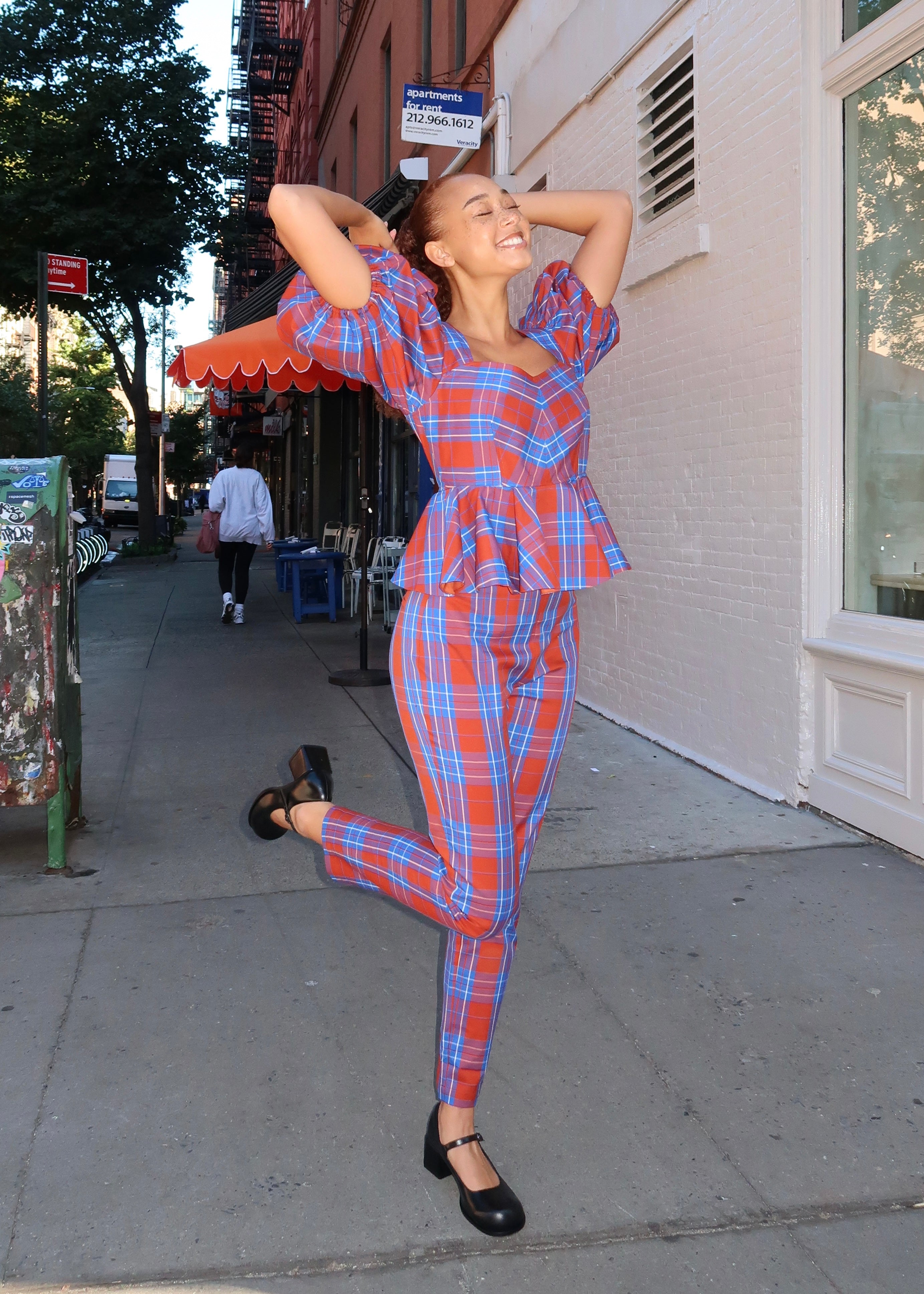 Premium Carson Plaid Pants - Red & Blue