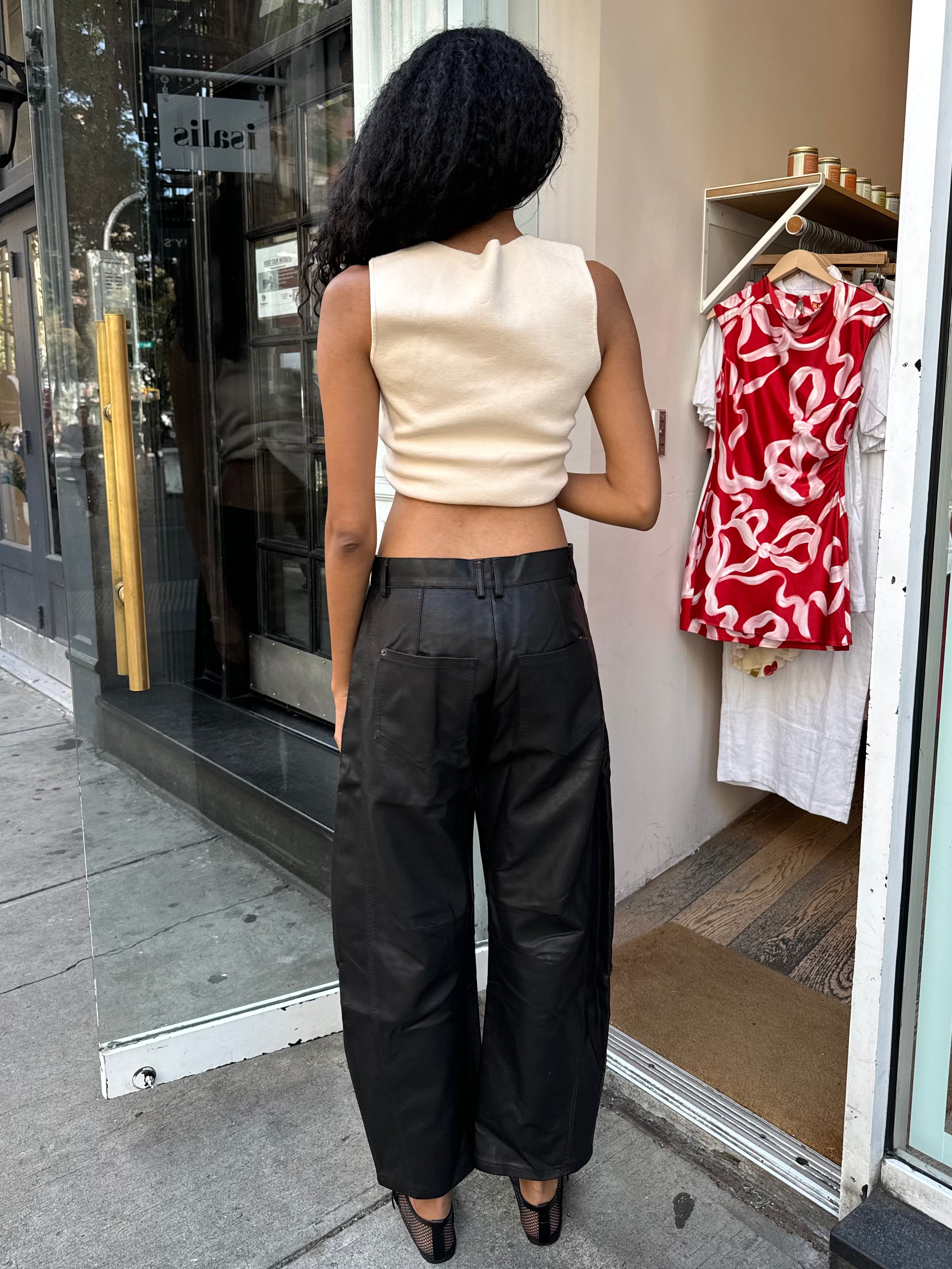 Premium Christine Barrel Pants - Deep Brown Elegance
