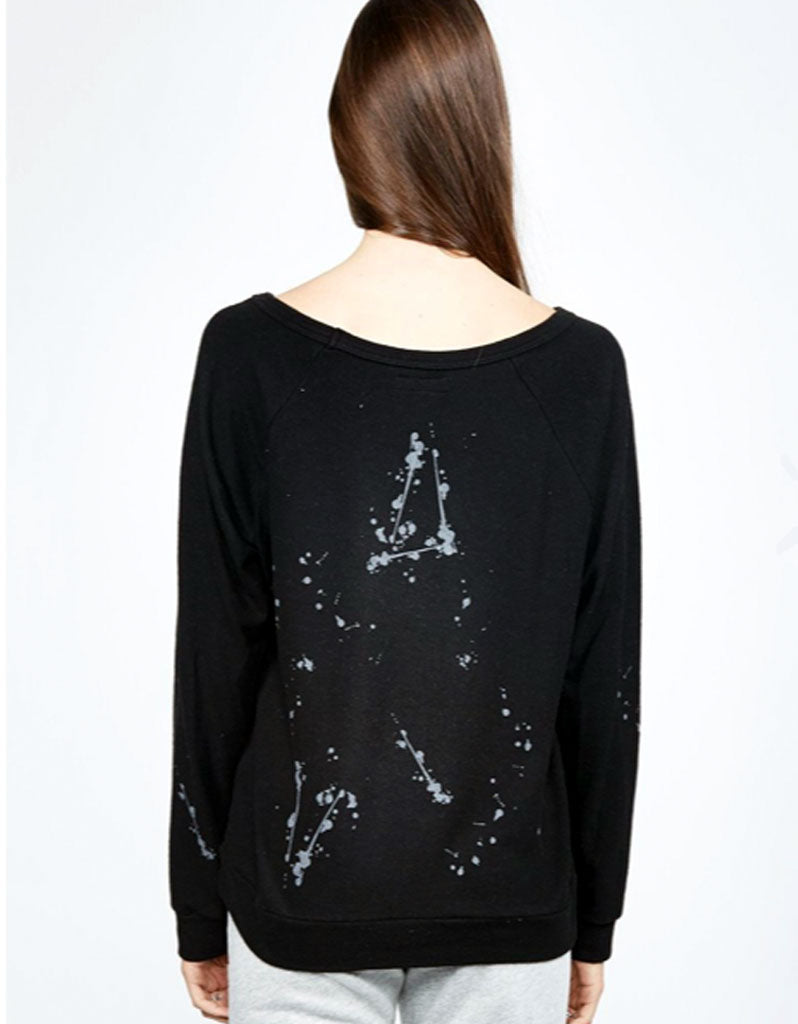 Premium Michael Lauren Kenny Splatter Pullover - Black