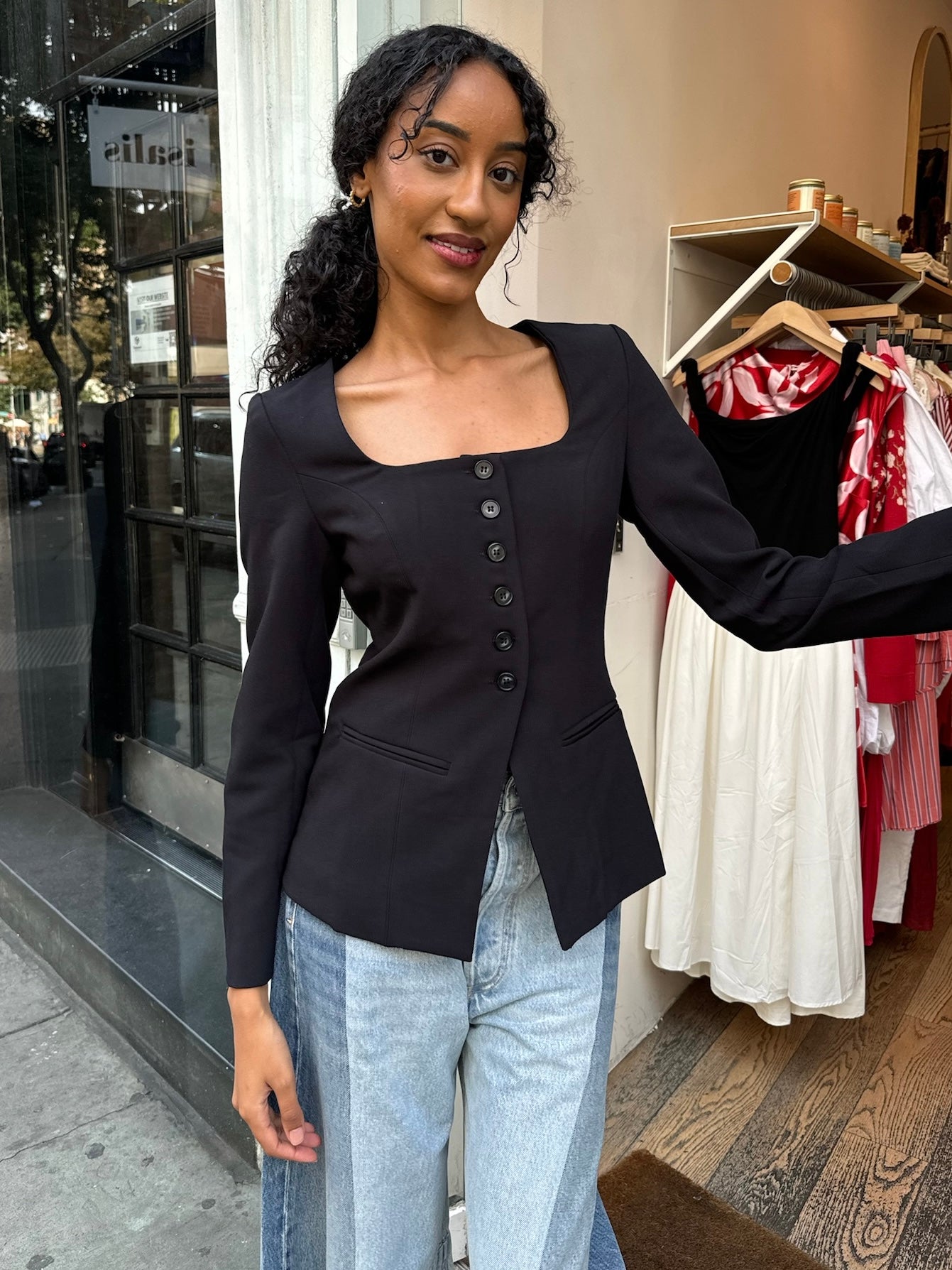 Premium Olga Button-Down Jacket - Ultimate Black Edition