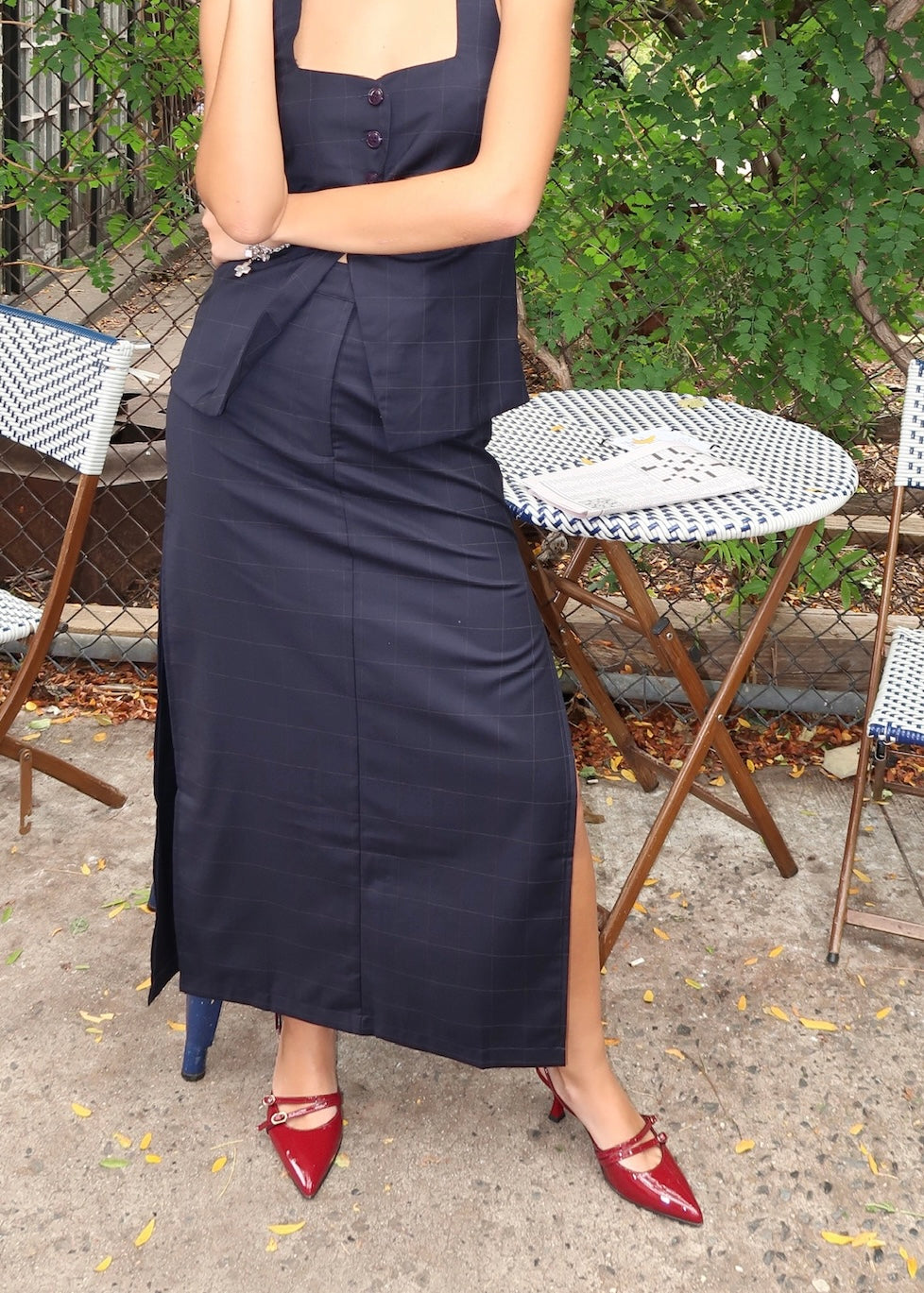 Premium Irving Navy Pencil Skirt - Elegant & Versatile