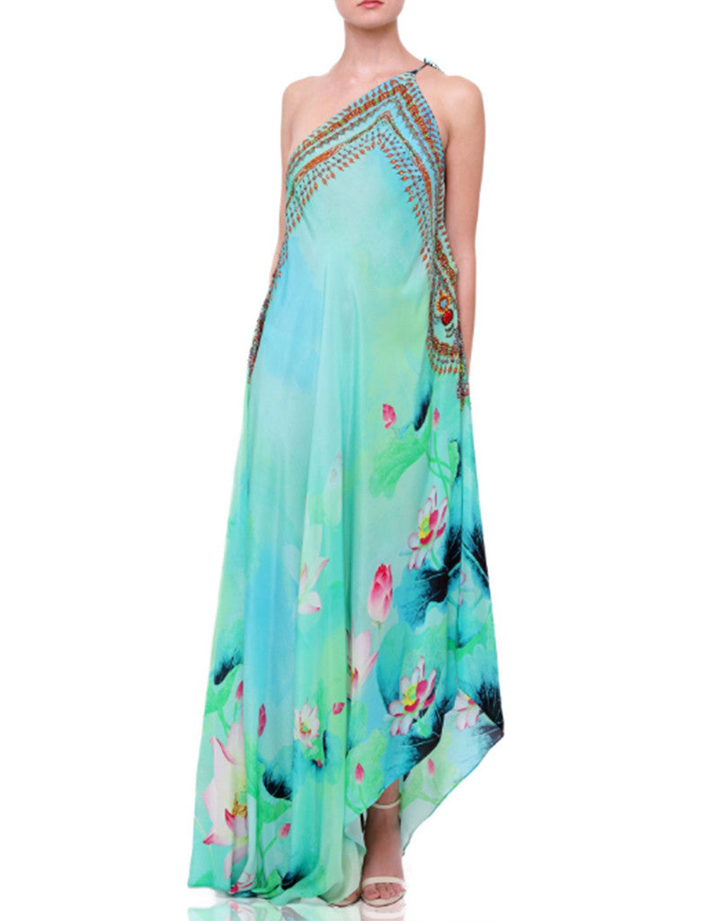 Premium Shahida Parides Lotus 3-Way Styling Dress in Aqua Green