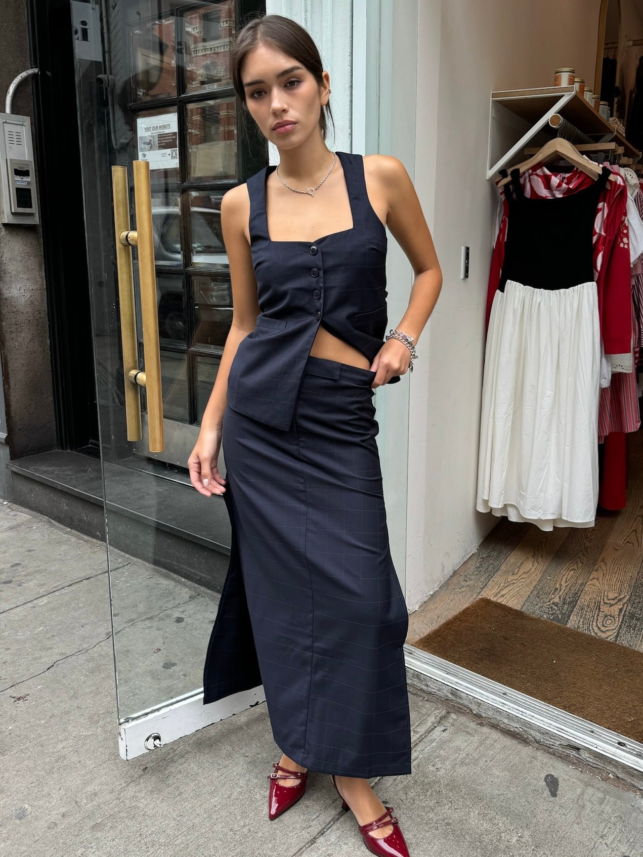 Premium Irving Navy Pencil Skirt - Elegant & Versatile