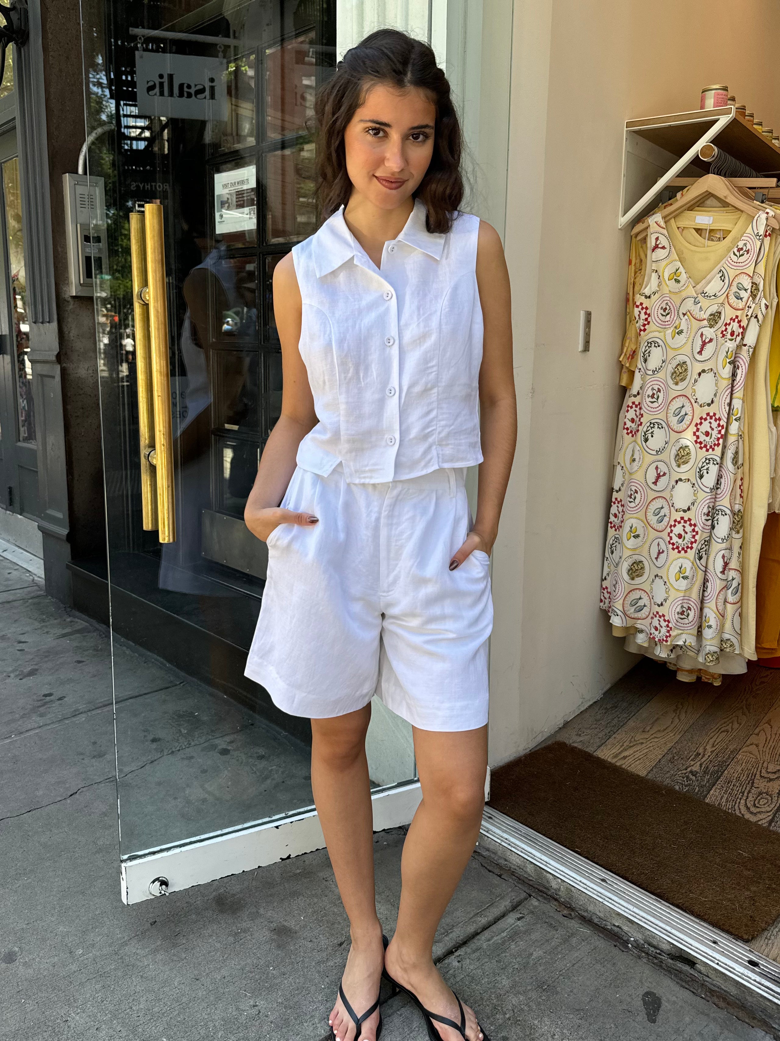 Premium Horizon Linen Shorts in White - Ultimate Summer Style