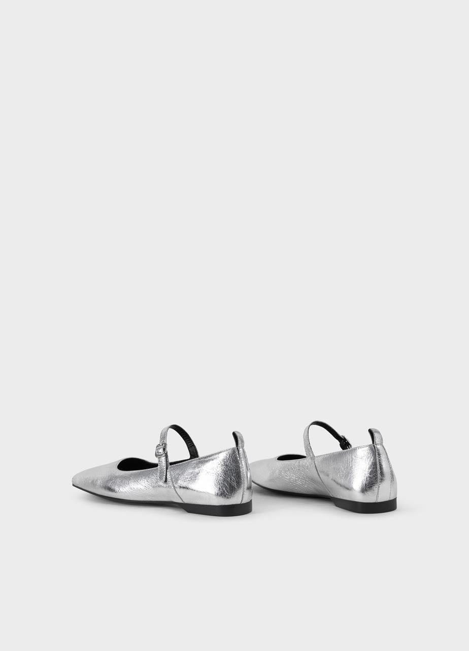 Premium Silver Delia Strap Ballet Flats - Ultimate Comfort & Style