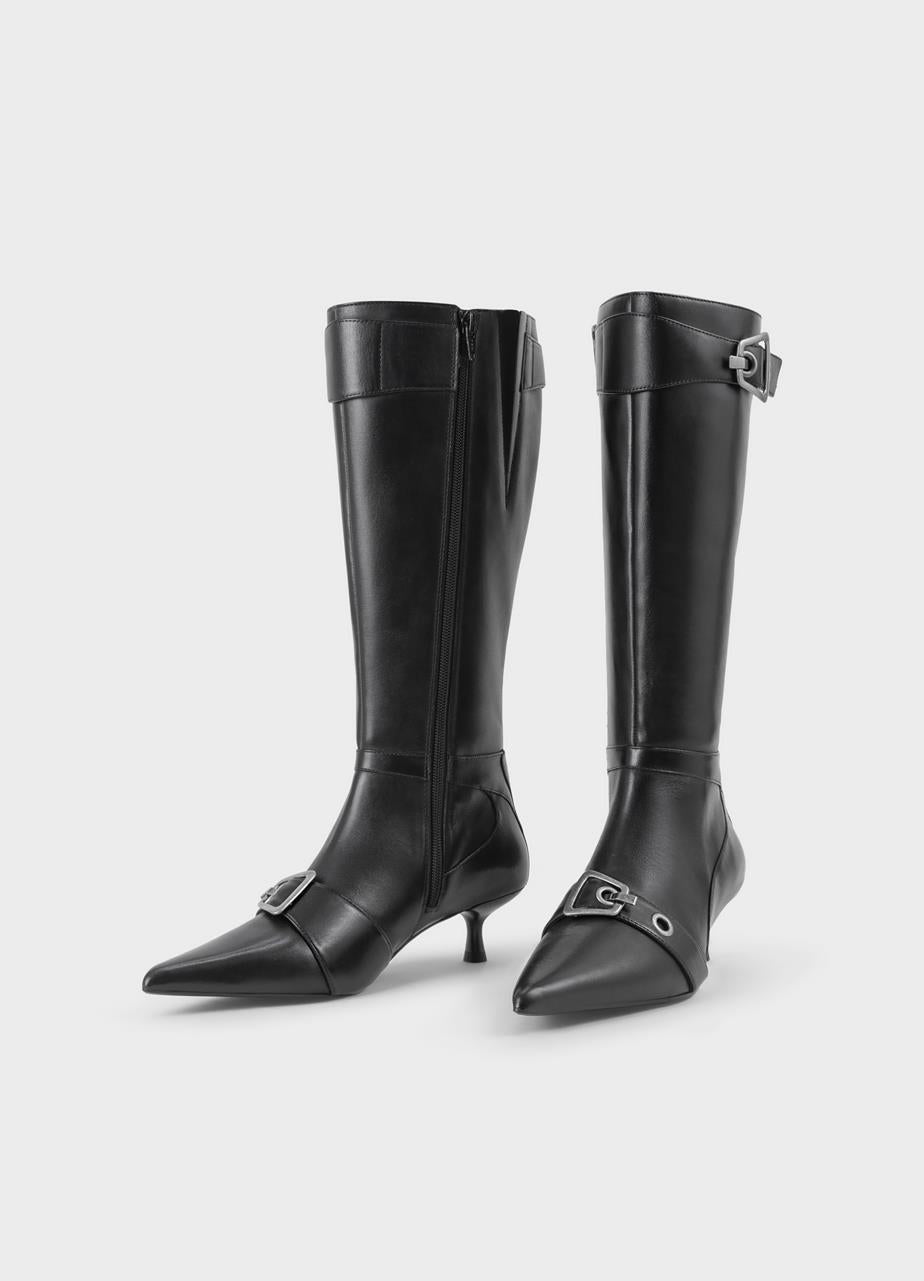 Premium Lykke Pointed Heel Boots - Ultimate Black Style