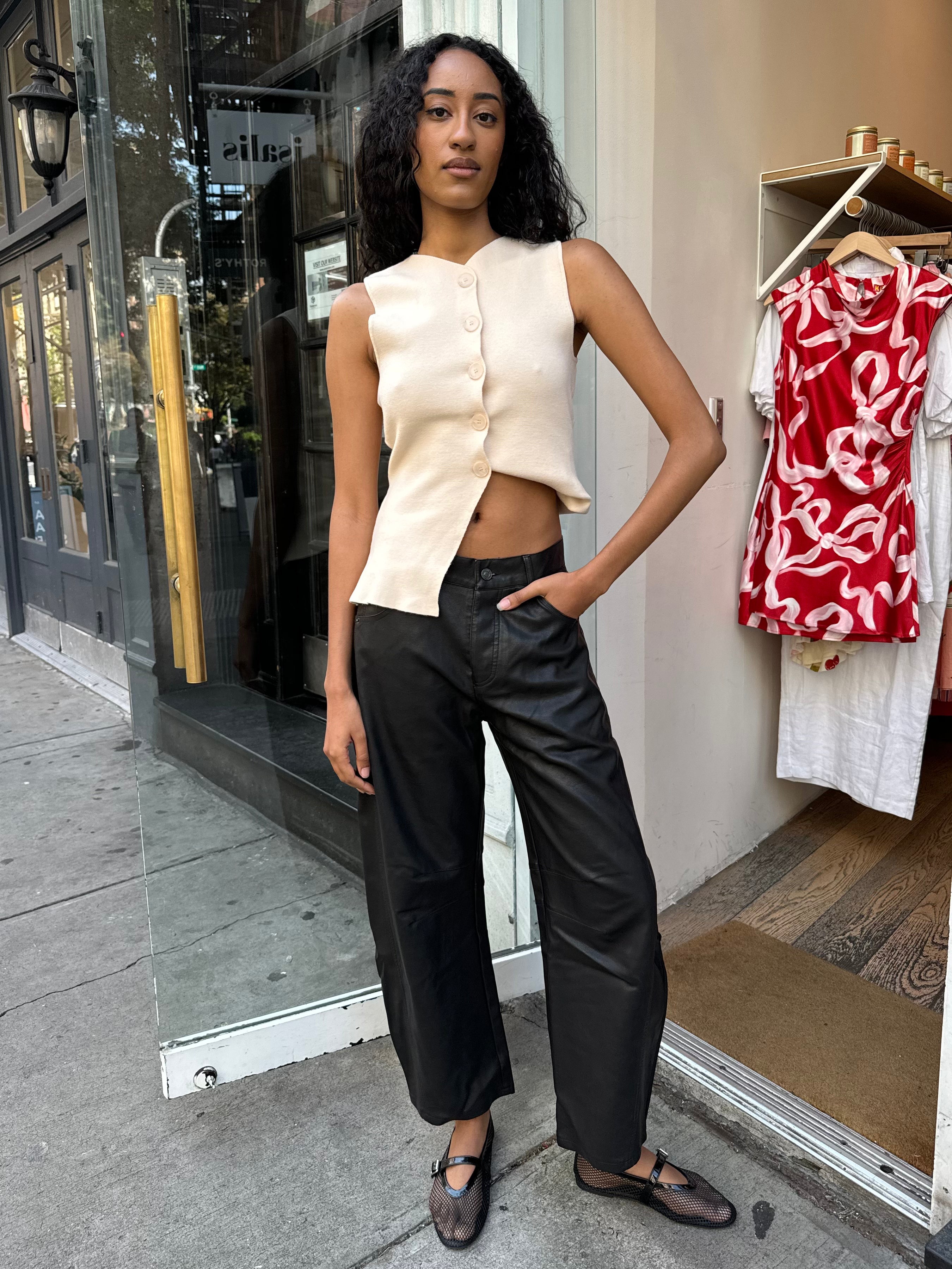 Premium Christine Barrel Pants - Deep Brown Elegance