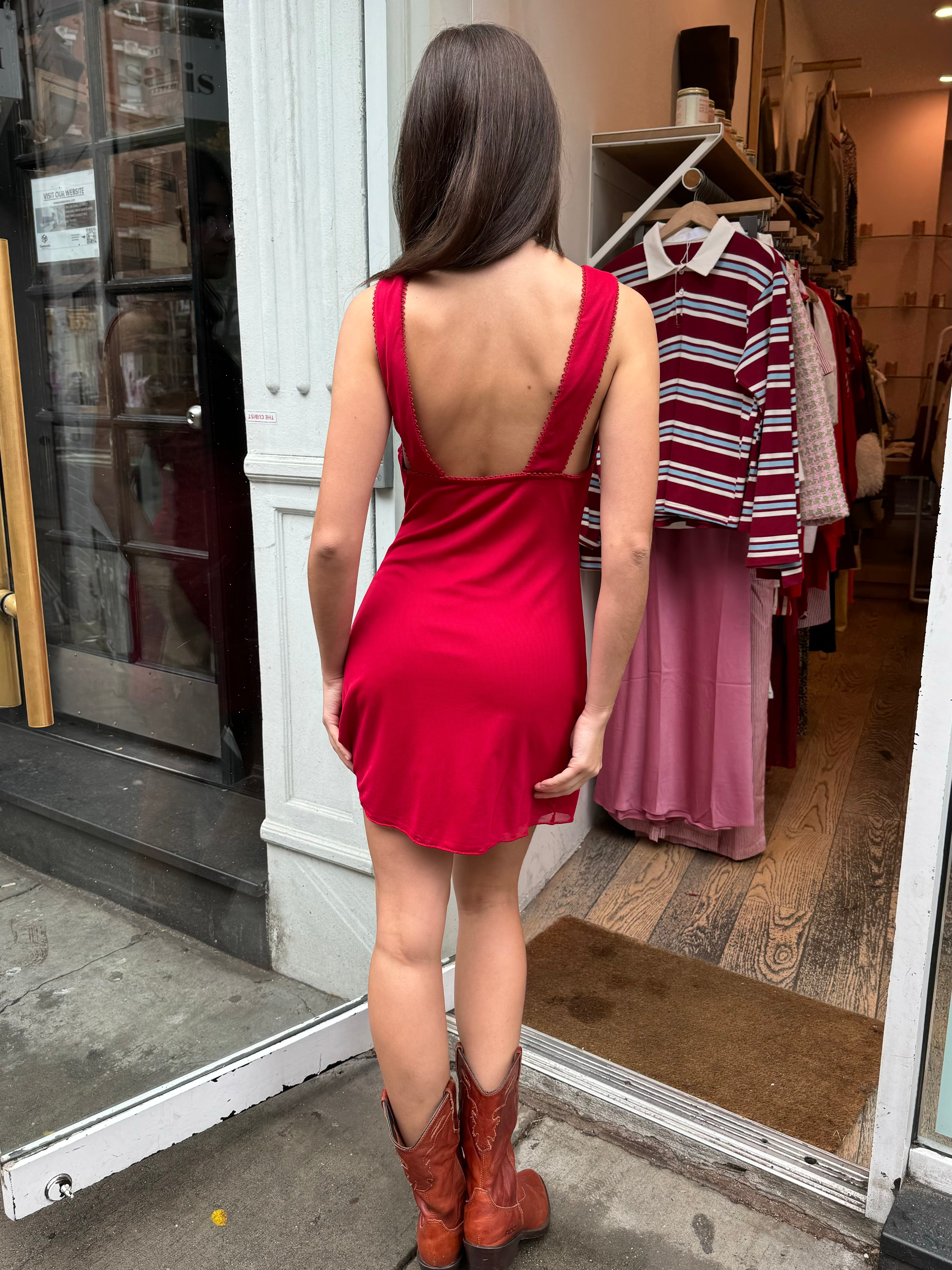 Premium Crimson Haswell Mini Dress - Ultimate Style & Comfort