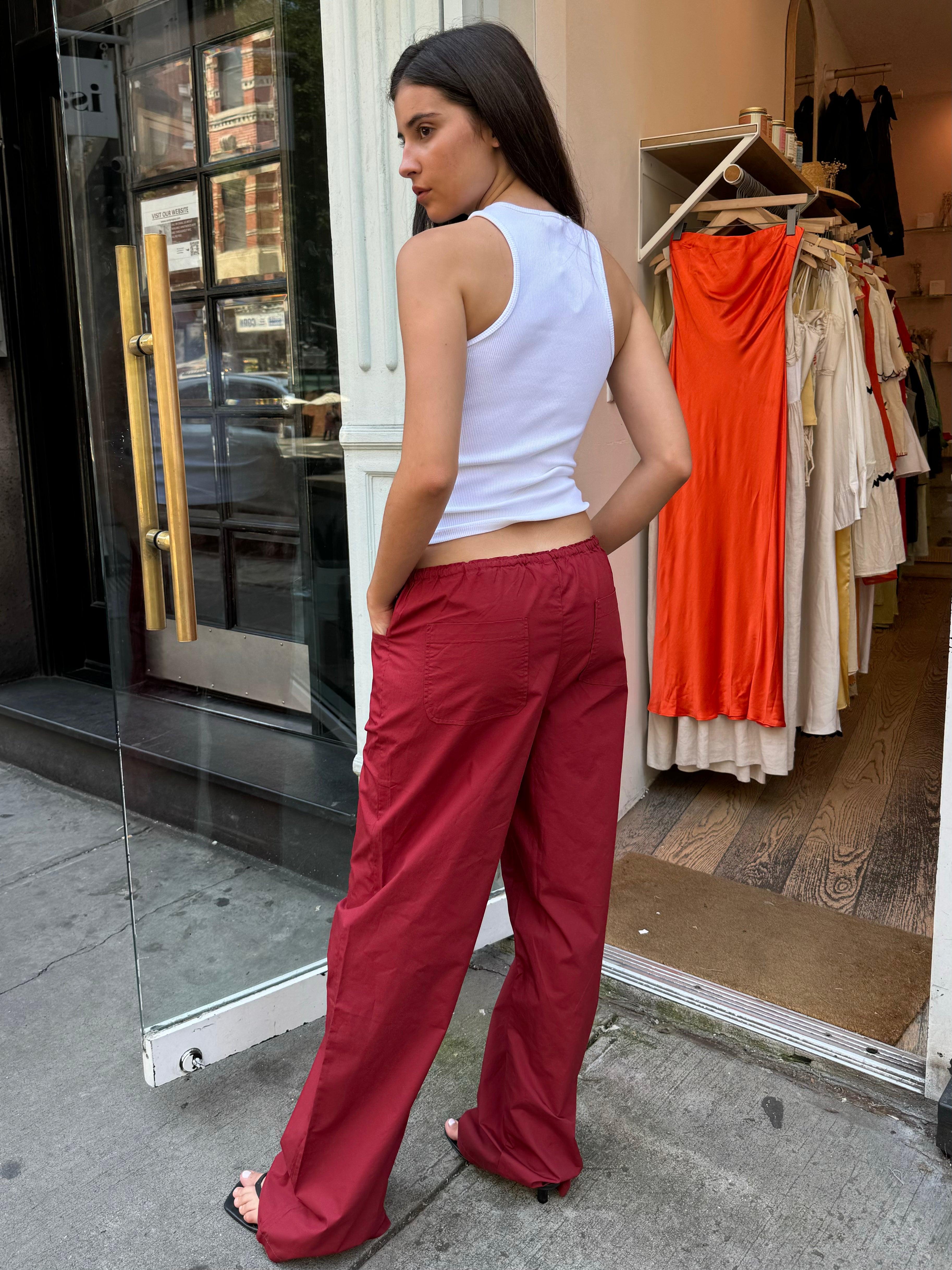 Premium Portal Poplin Pants in Merlot - Ultimate Comfort & Style