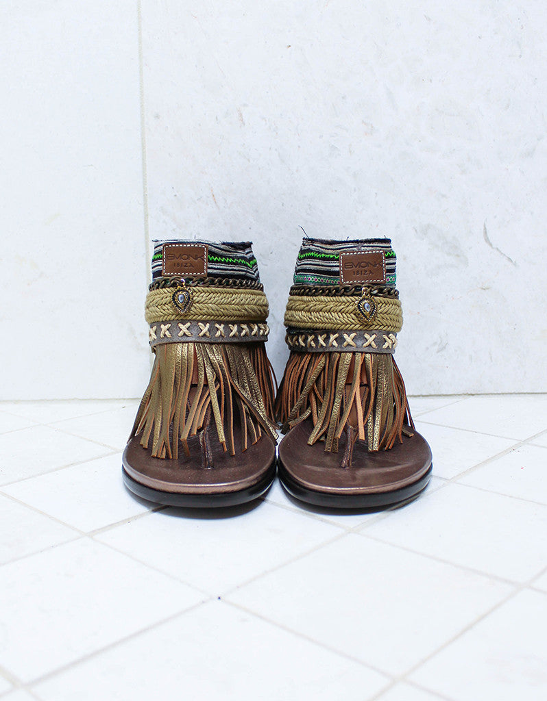 Premium Handmade Boho Sandals - Brown | Size 40