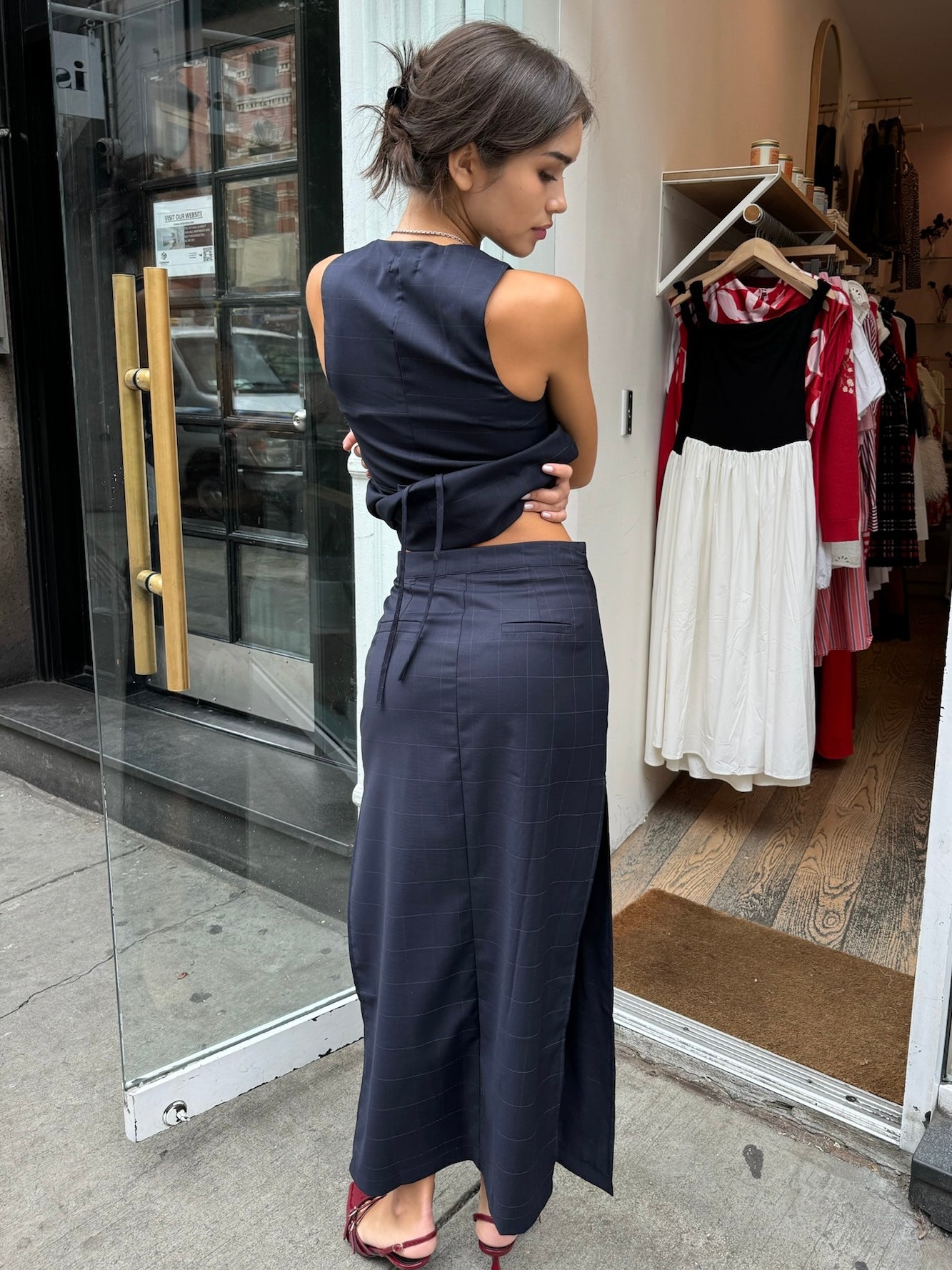 Premium Irving Navy Pencil Skirt - Elegant & Versatile