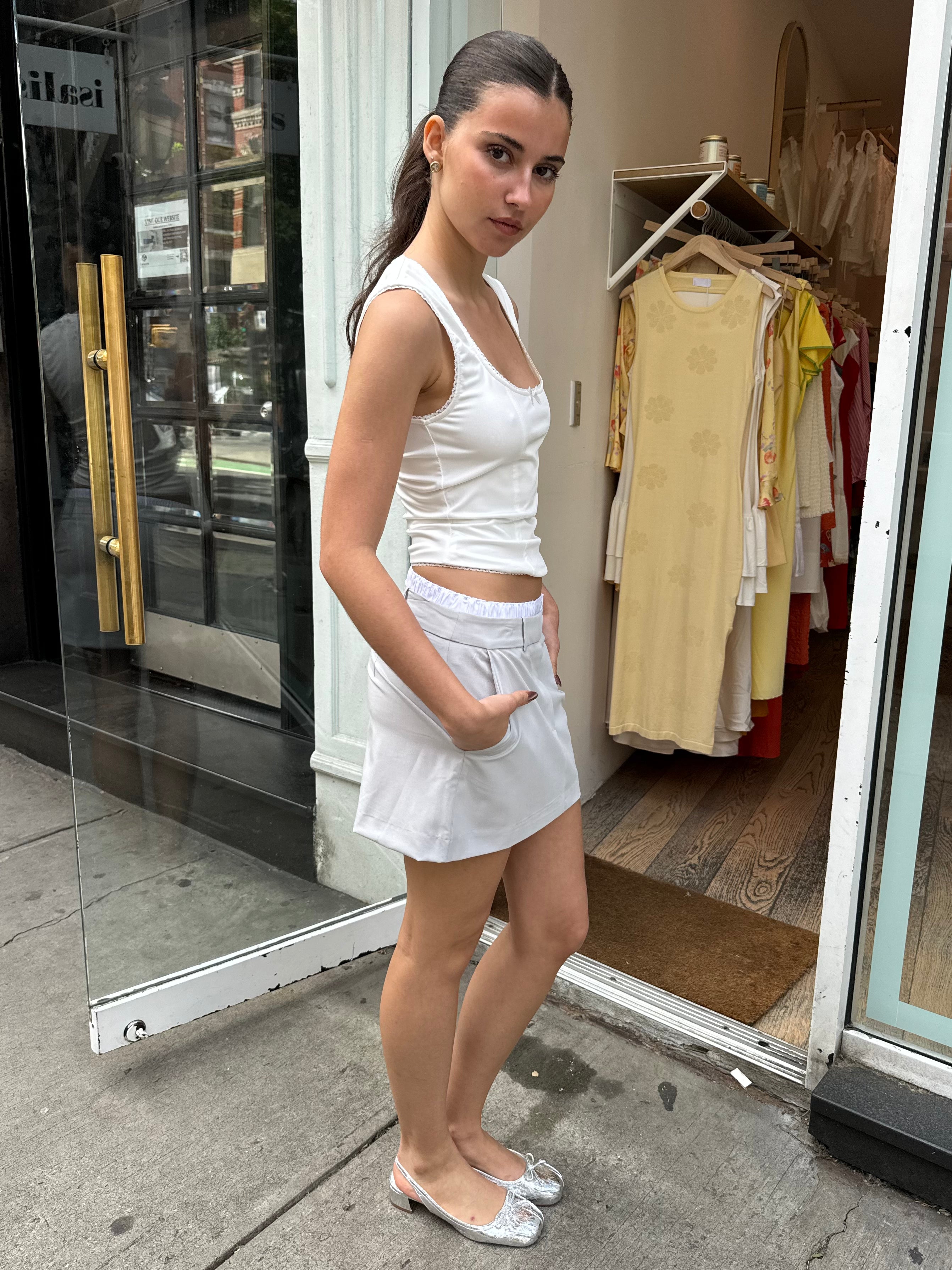 Premium Carlota Mini Skirt in Dove - Ultimate Comfort & Style