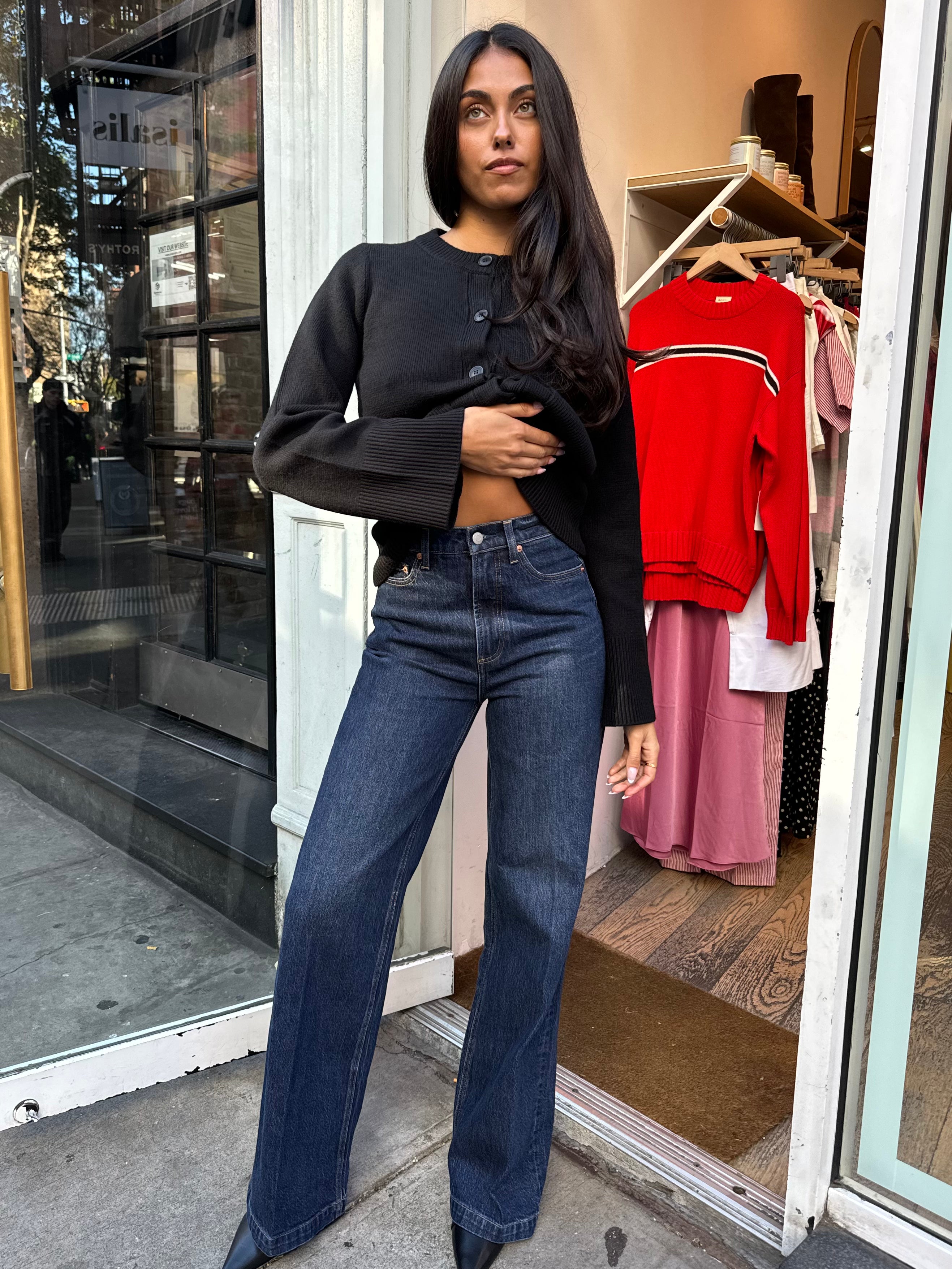 Premium Lana High Rise Wide Leg Jeans in Elevation