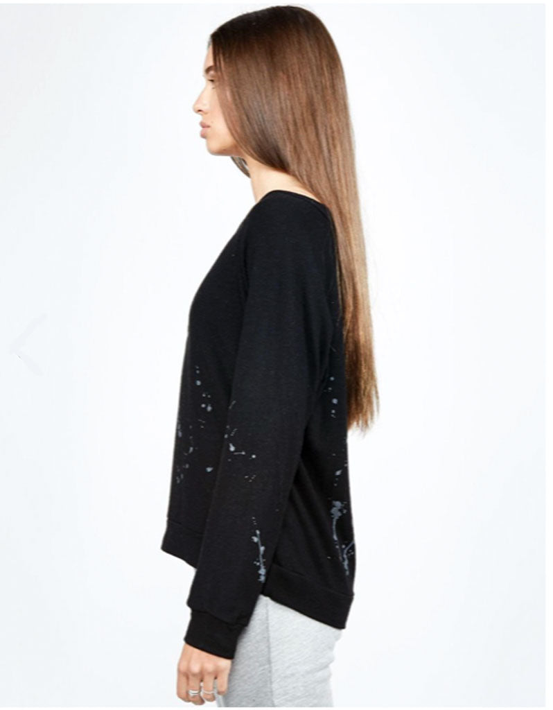 Premium Michael Lauren Kenny Splatter Pullover - Black