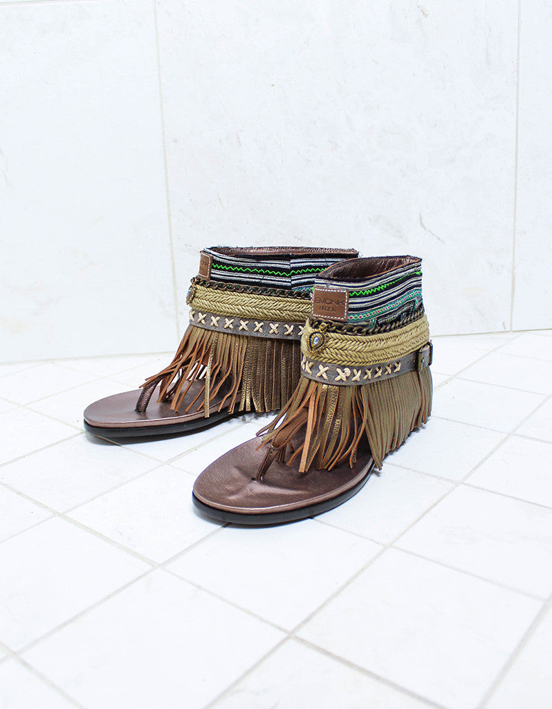 Premium Handmade Boho Sandals - Brown | Size 40