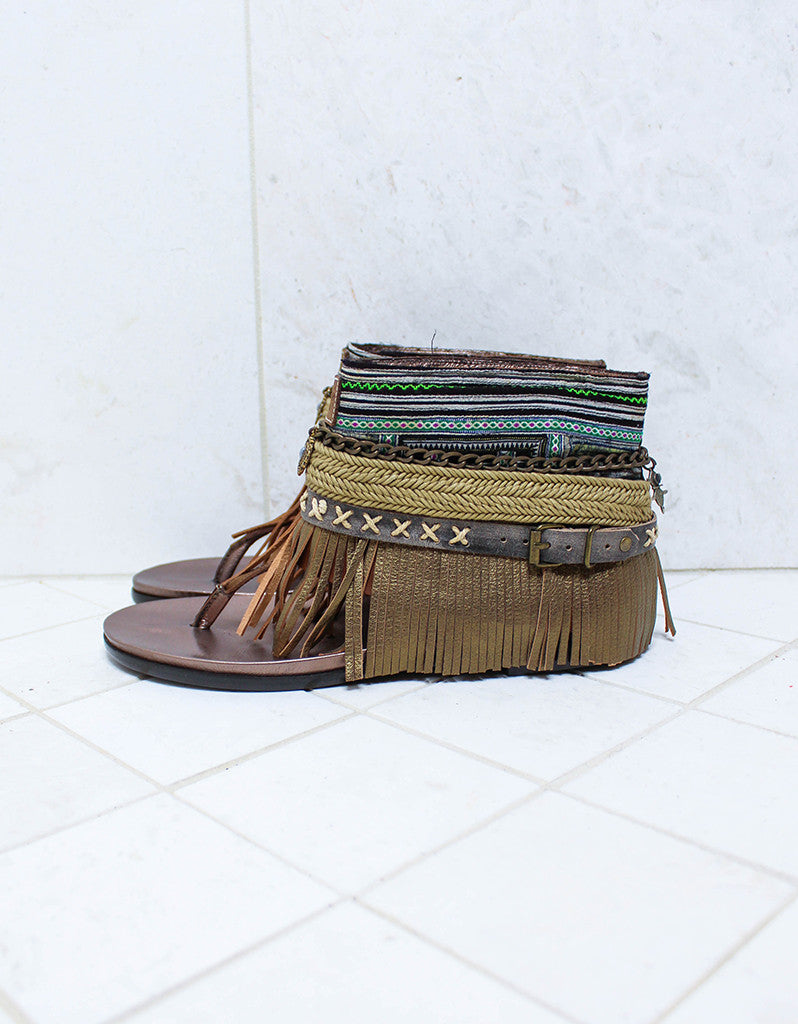 Premium Handmade Boho Sandals - Brown | Size 40