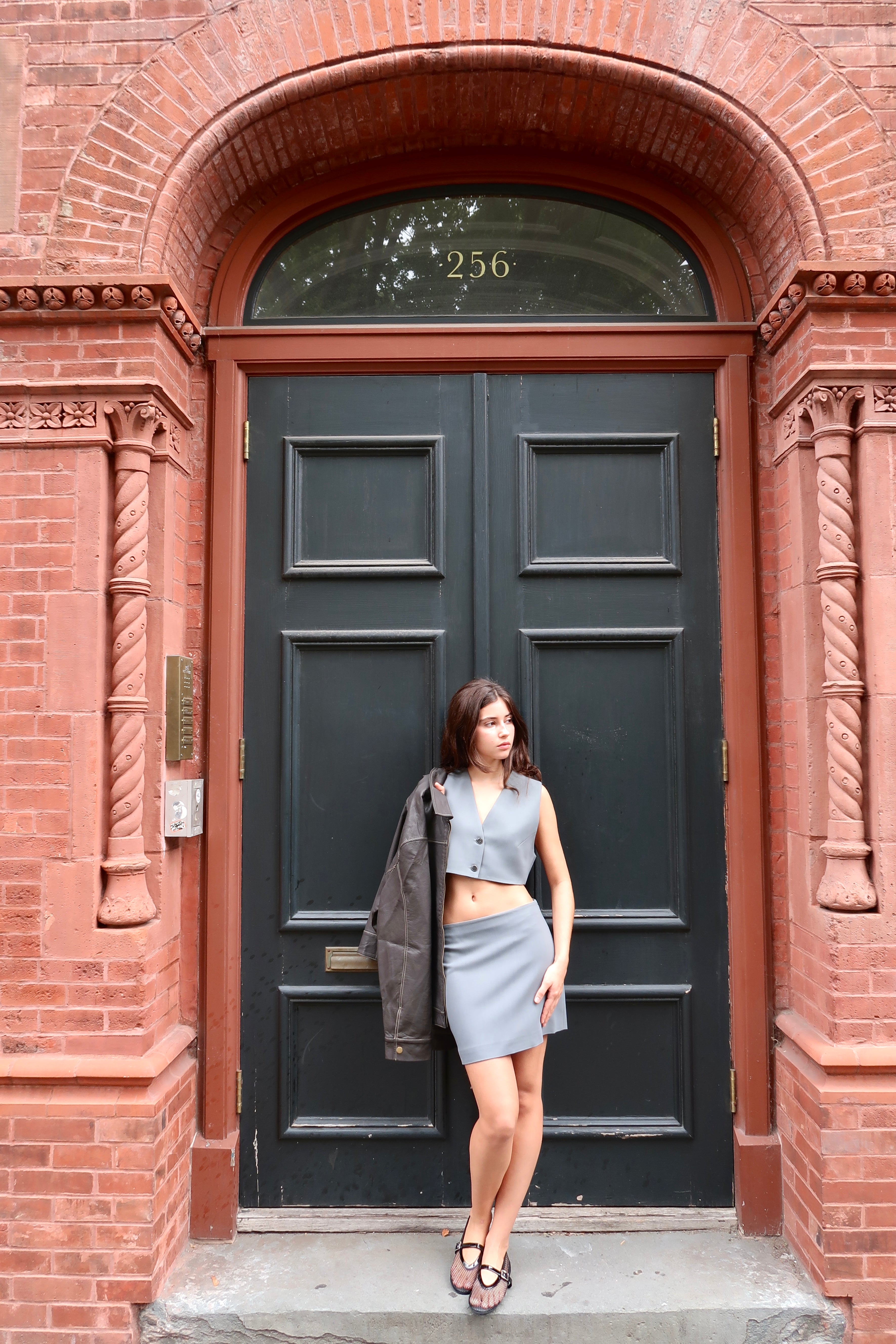 Premium Steel Blue Briel Low Rise Mini Skirt - Ultimate Style Upgrade