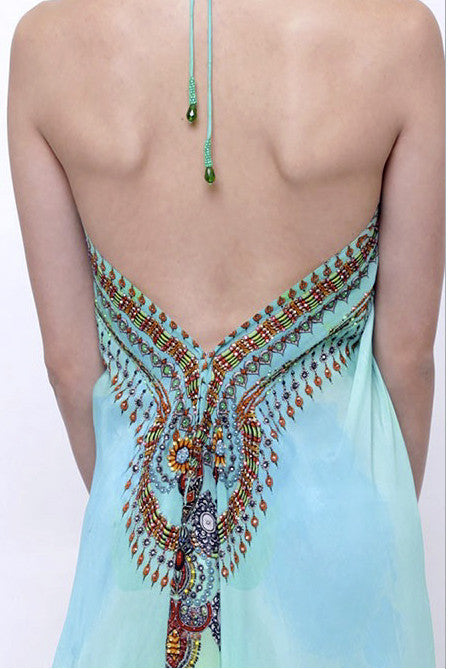 Premium Shahida Parides Lotus 3-Way Styling Dress in Aqua Green