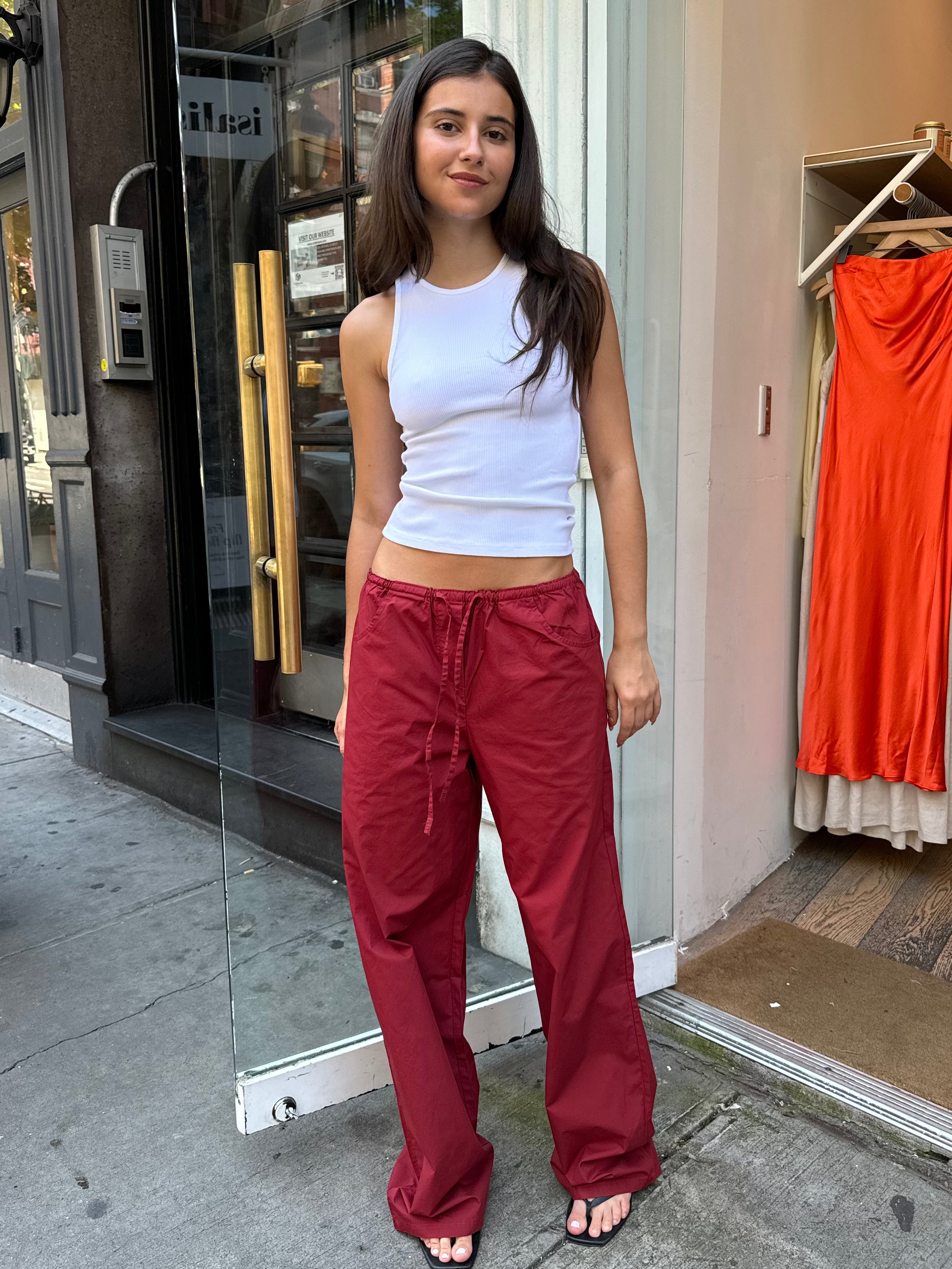 Premium Portal Poplin Pants in Merlot - Ultimate Comfort & Style