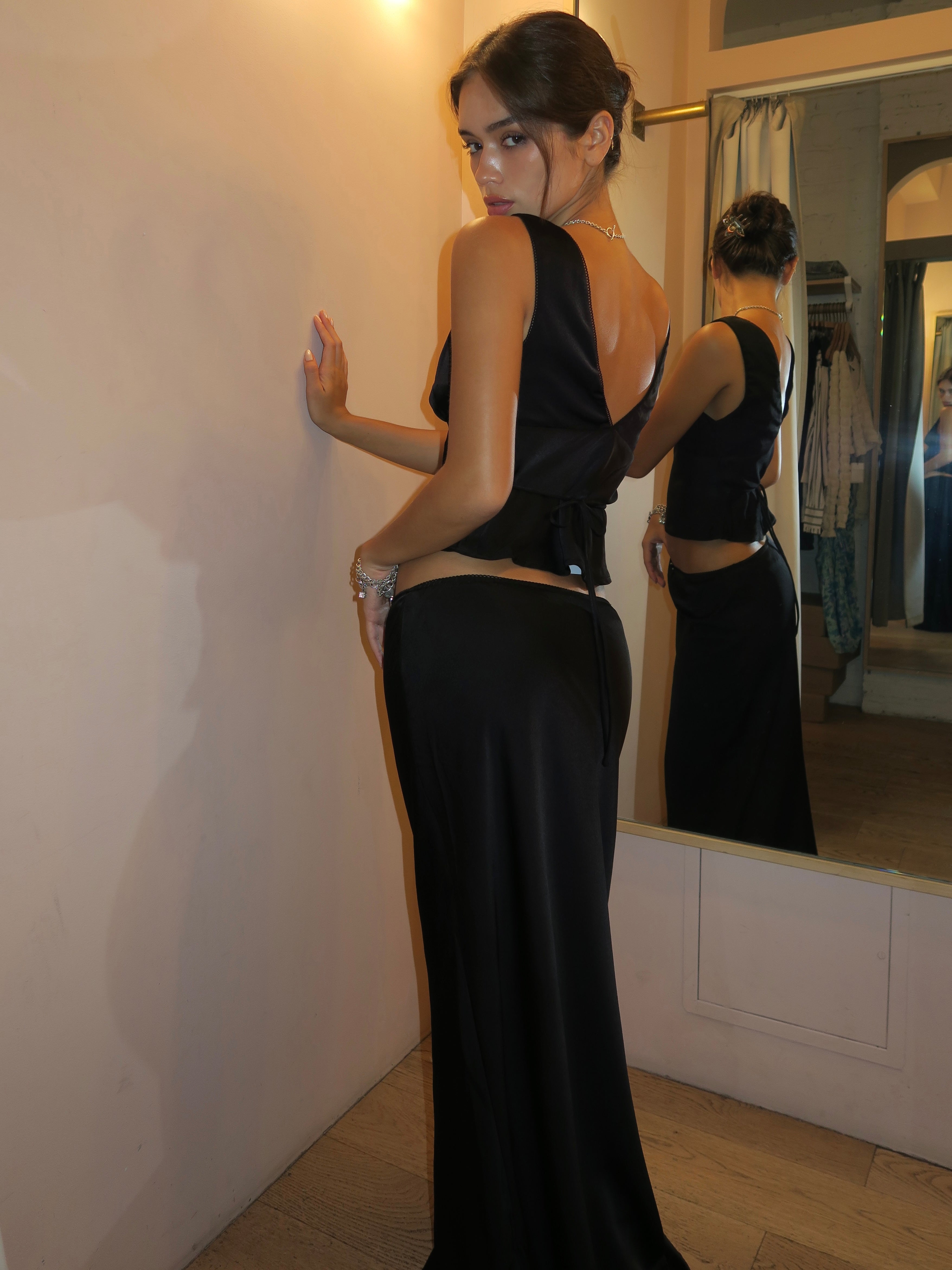 Premium Ravello Rose Skirt - Ultimate Black Edition