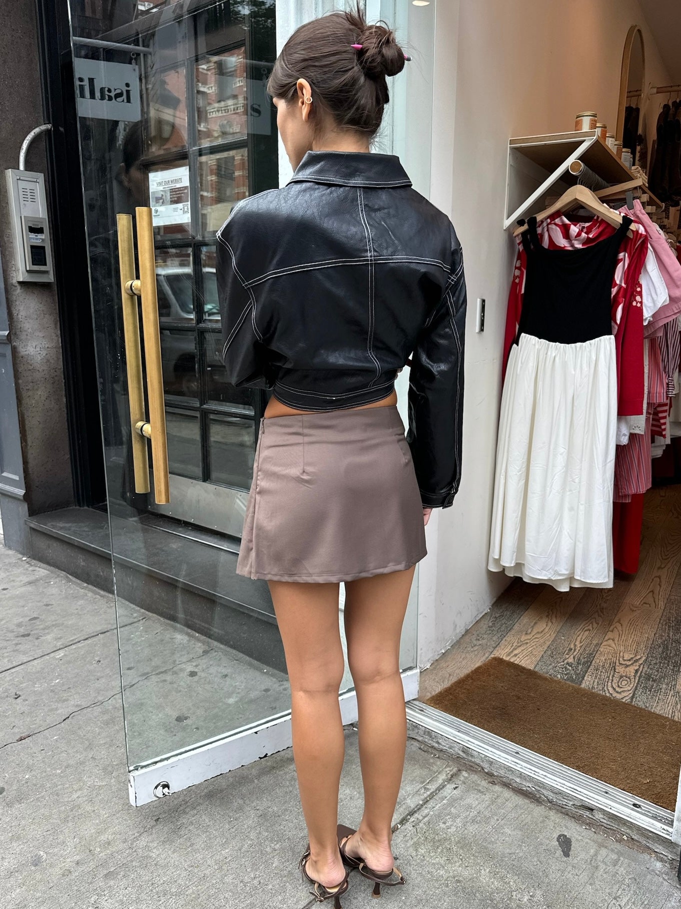 Premium Nora Wrap Mini Skirt in Taupe - Upgrade Your Style
