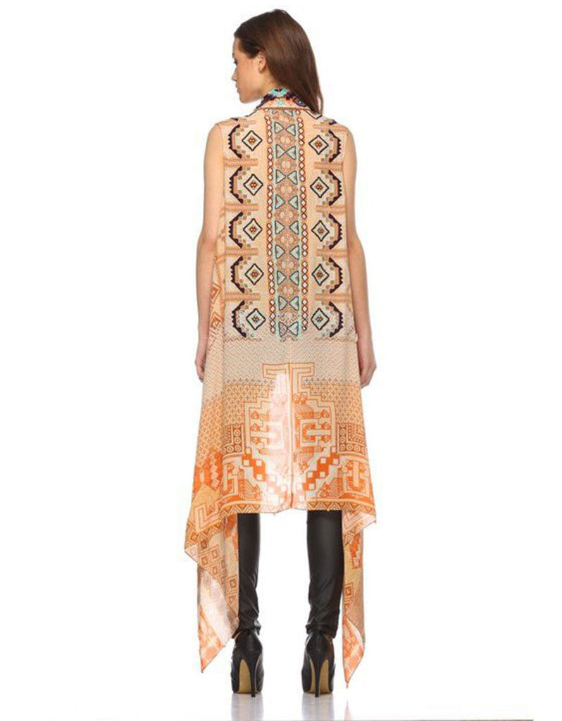 Premium Rococo Sand Embroidered Cape - Beige Mexico Sand