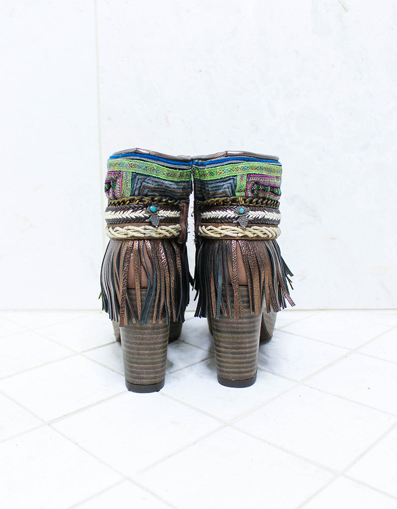 Premium Custom Boho High Heel Boots in Brown | Size 38 | Exclusive Design
