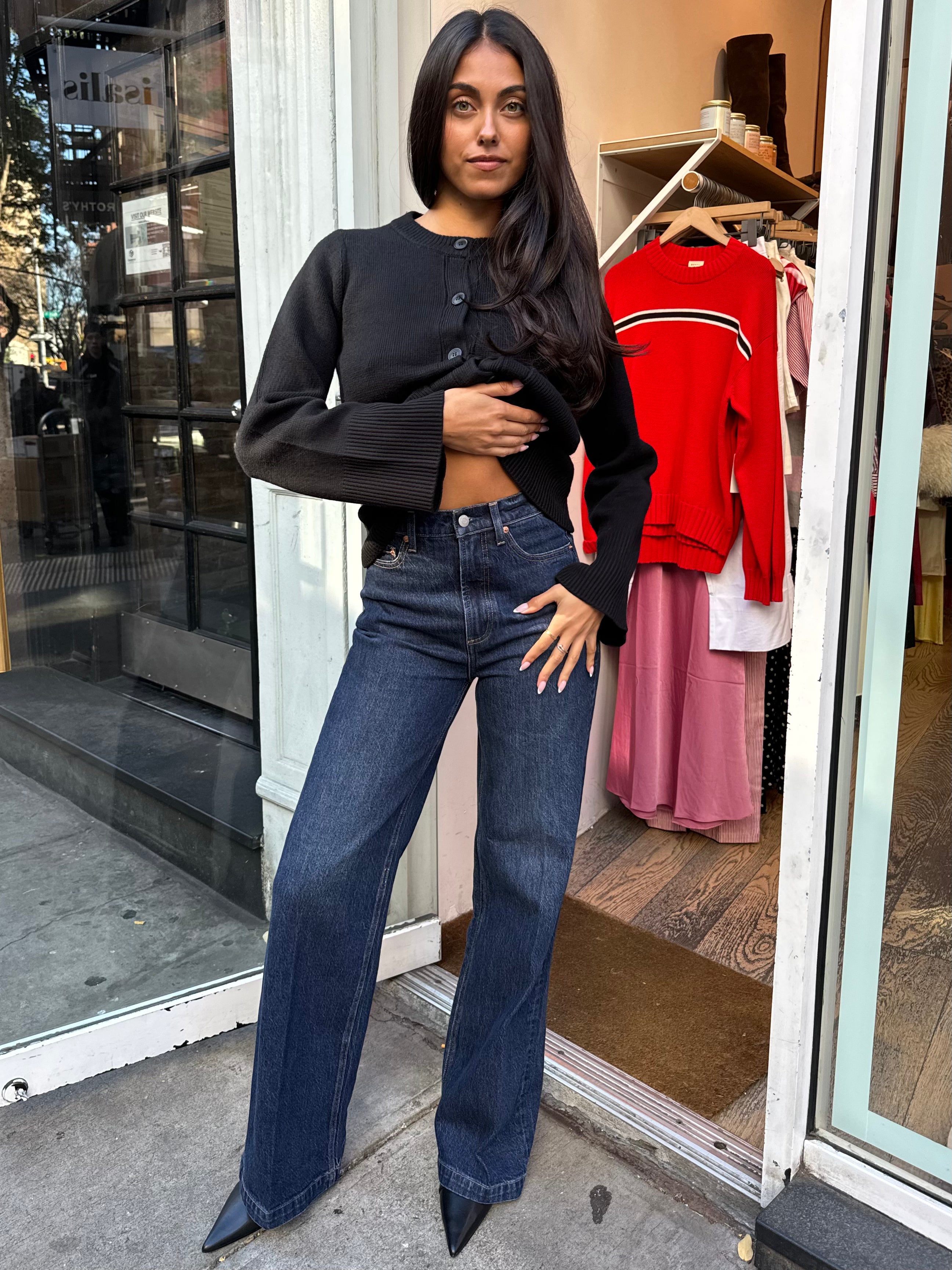 Premium Lana High Rise Wide Leg Jeans in Elevation