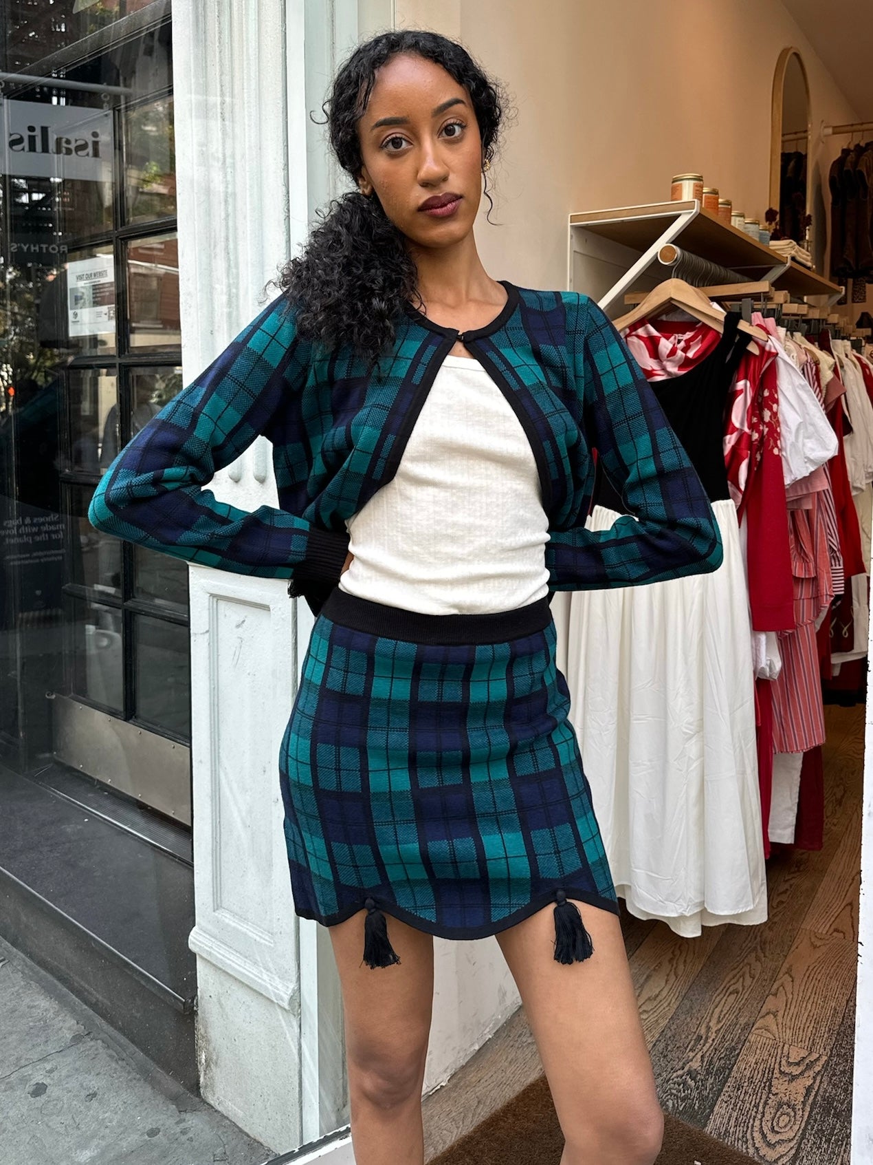 Premium Margaret Knit Skirt - Blackwatch Plaid | Ultimate Style & Comfort
