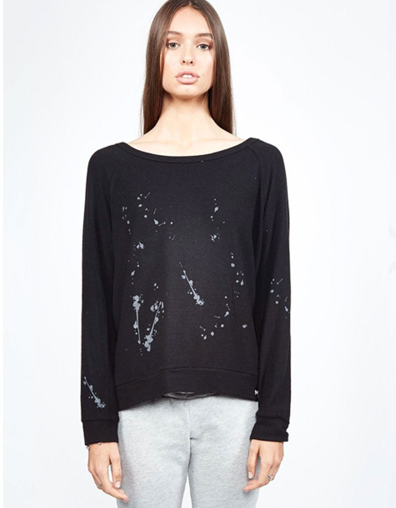 Premium Michael Lauren Kenny Splatter Pullover - Black