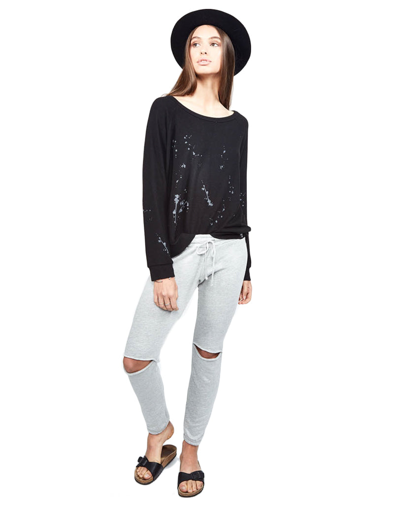 Premium Michael Lauren Kenny Splatter Pullover - Black