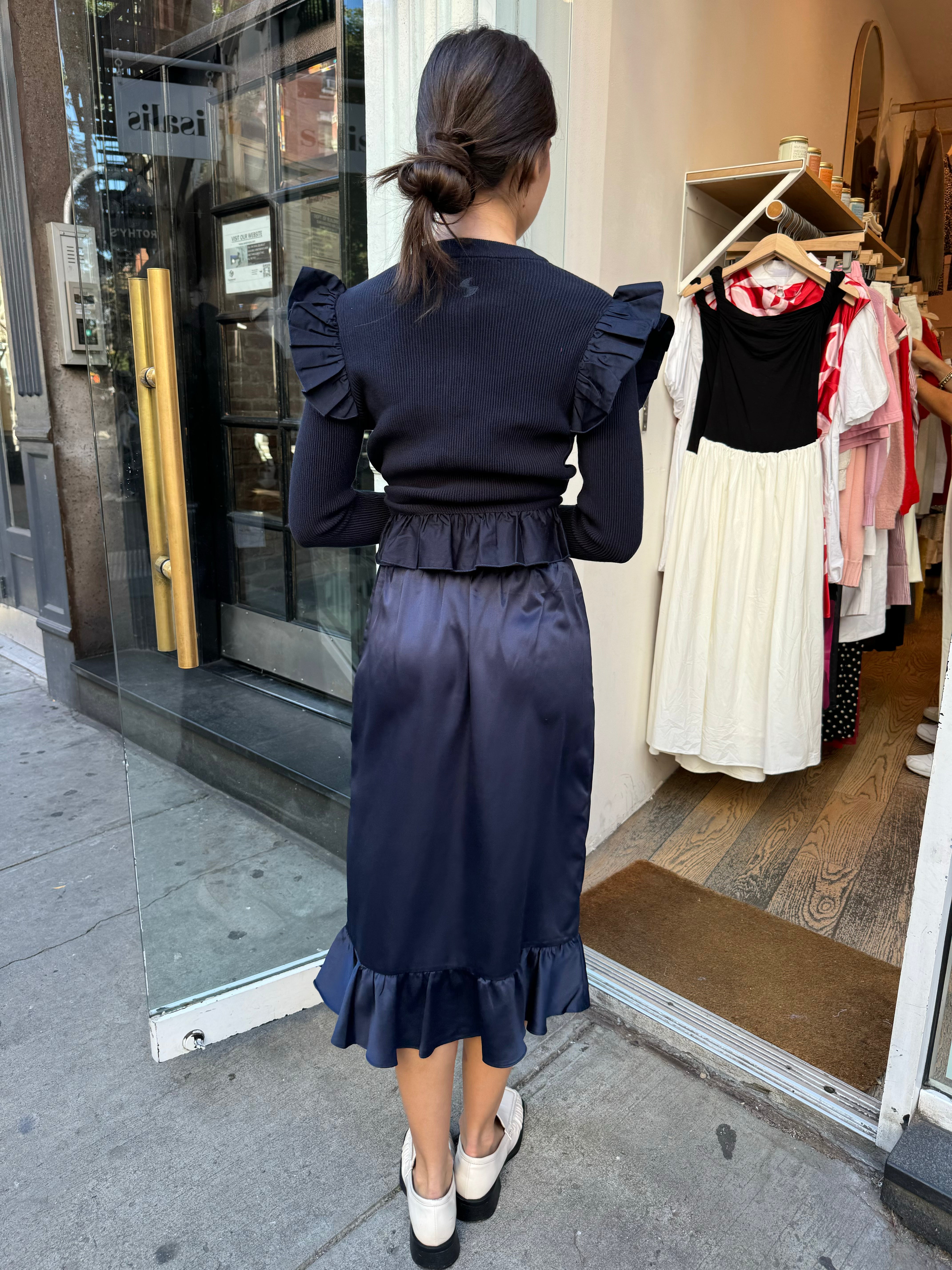 Premium Charlene Skirt in Navy - Upgrade Your Wardrobe