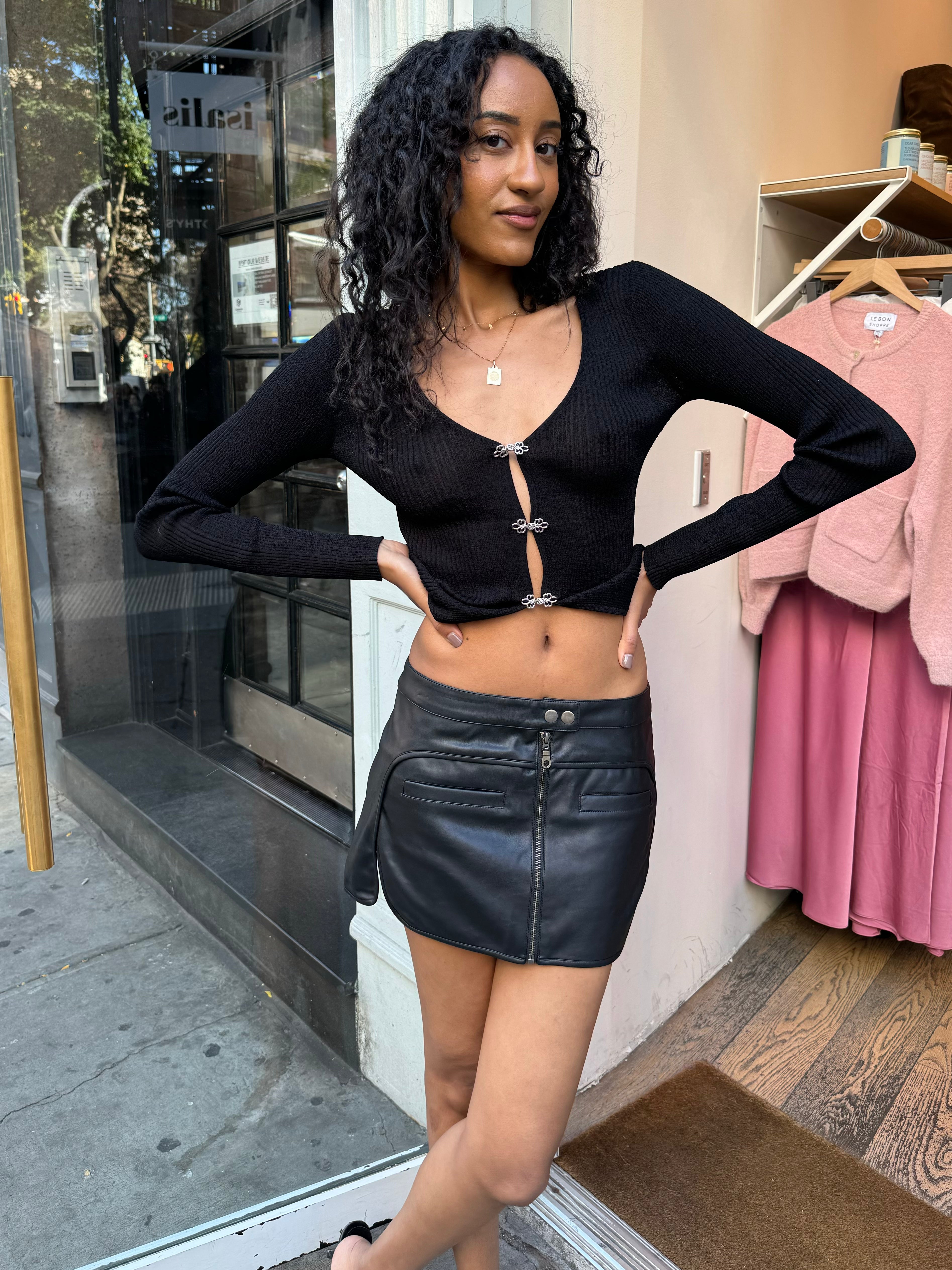 Ultimate Loren Moto Mini Skirt - Sleek Black Edition