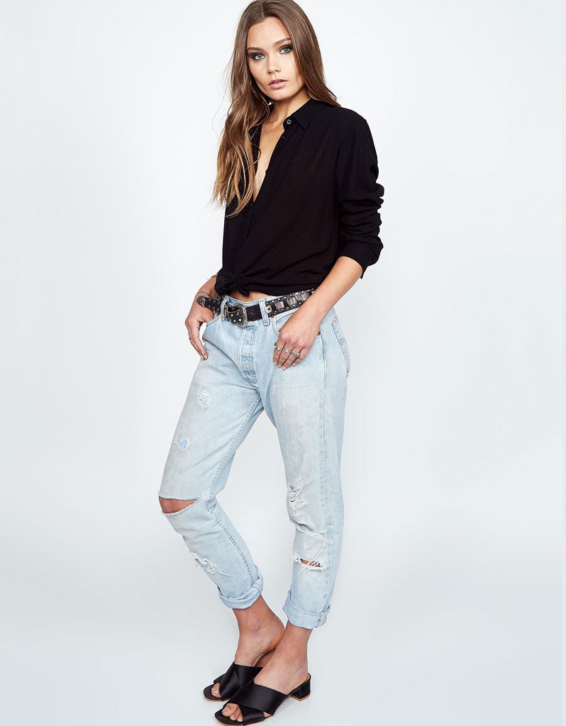 Michael Lauren Keller Premium Button-Up Shirt - Ultimate Black