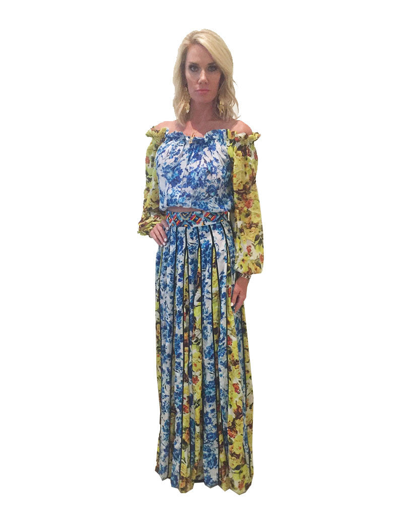 Ultimate Romantic Florals Maxi Skirt - Premium Silk Crepe