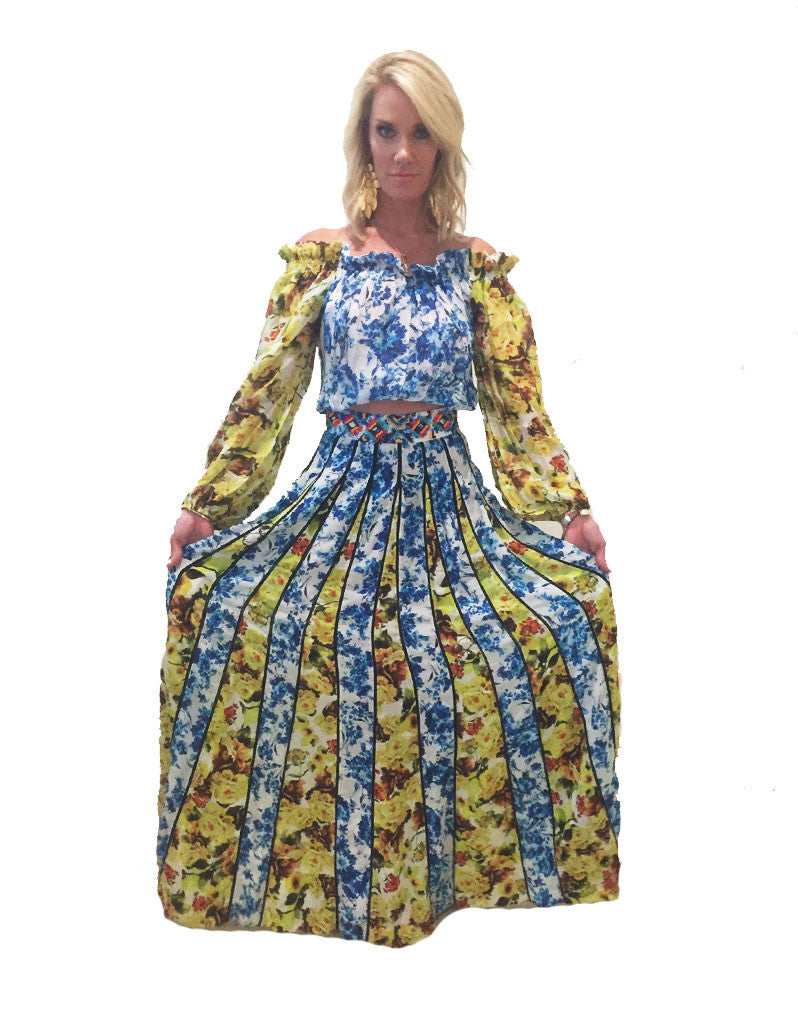 Ultimate Romantic Florals Maxi Skirt - Premium Silk Crepe