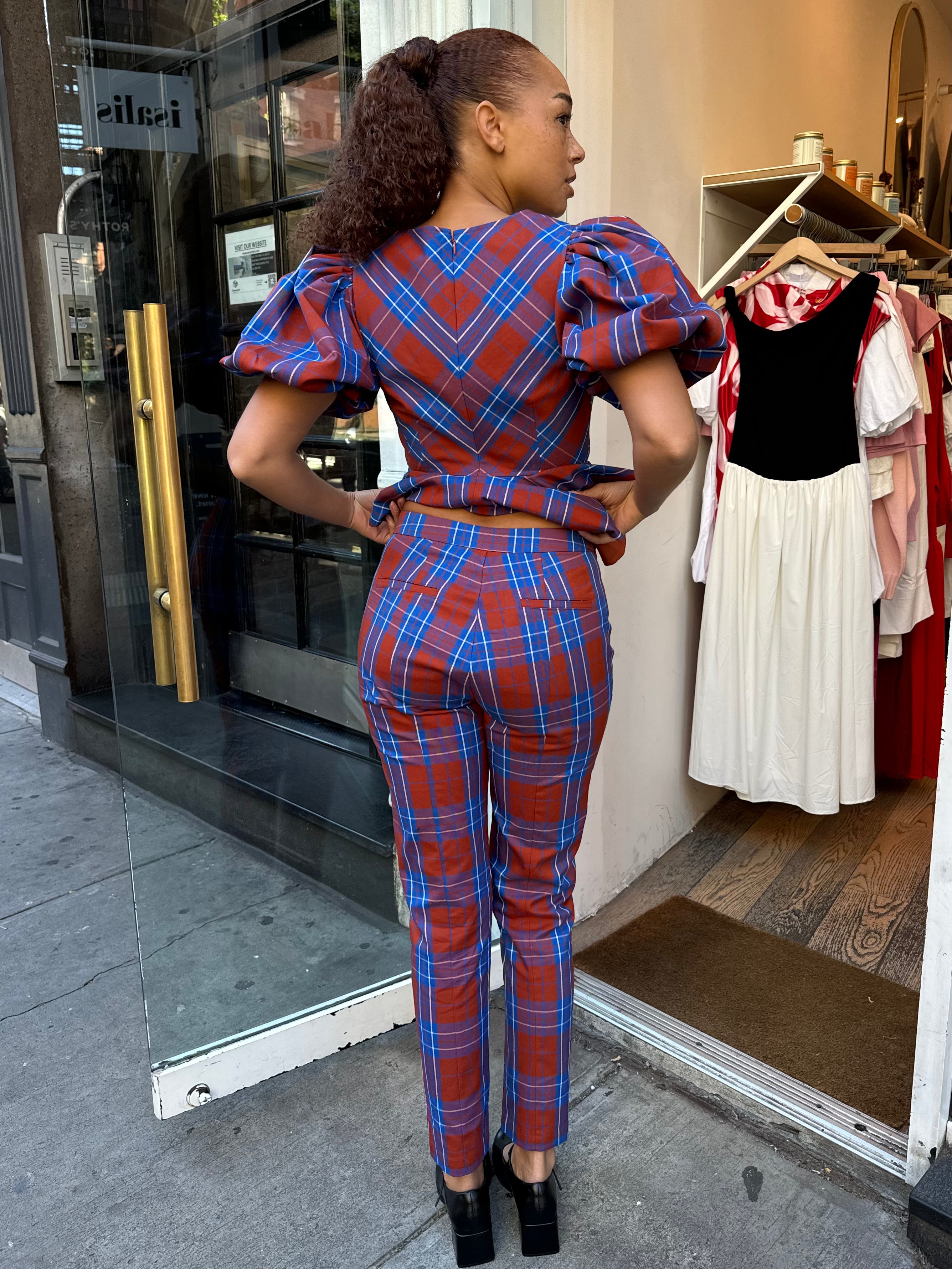 Premium Carson Plaid Pants - Red & Blue