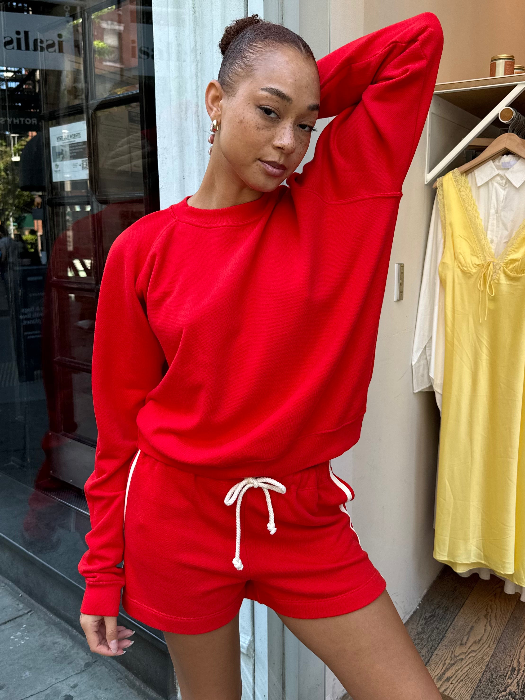 Premium Eco Terry Crewneck - Tomato Red