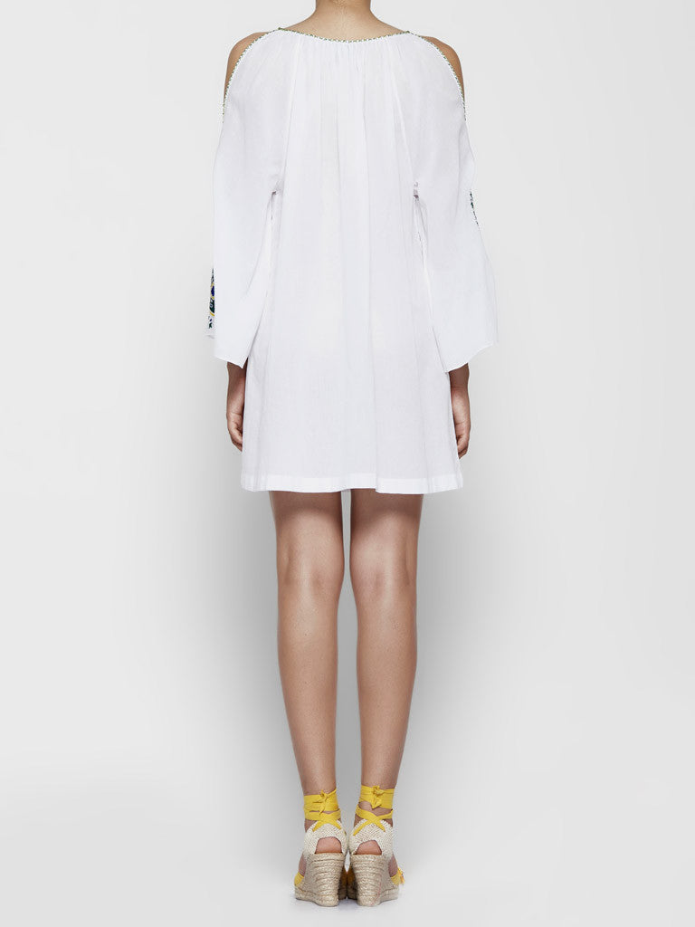 Premium Pia Pauro Embroidered Tunic - White Elegance