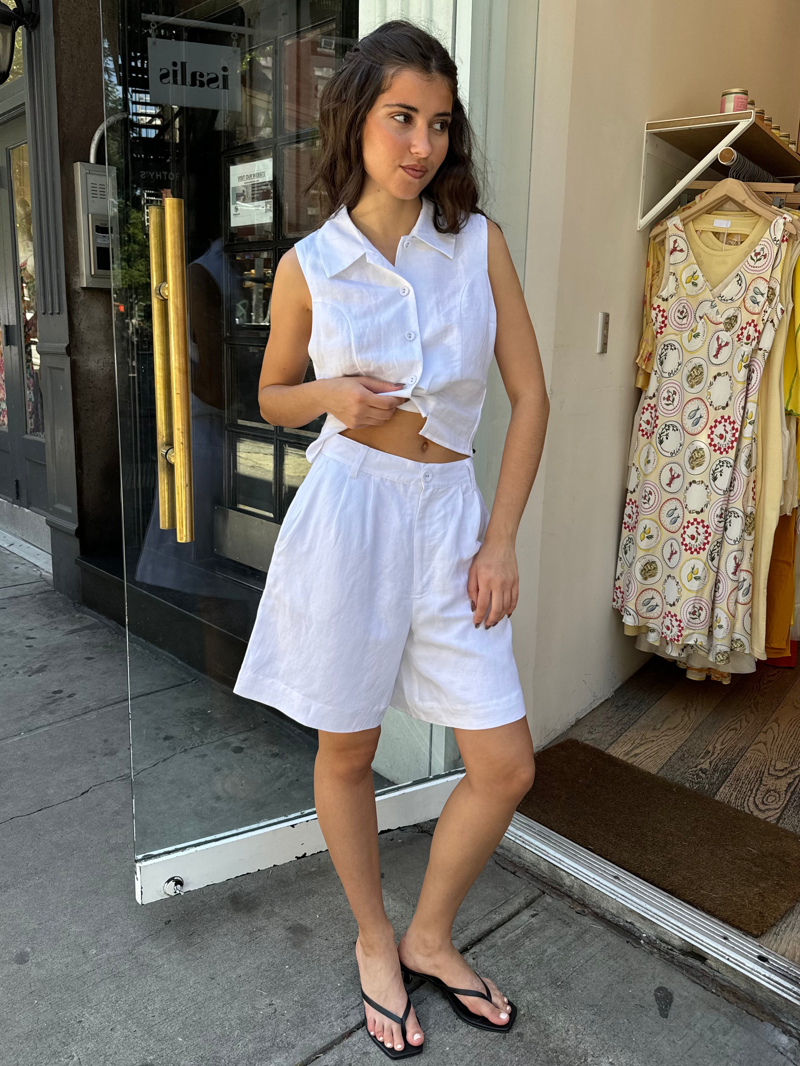 Premium Horizon Linen Shorts in White - Ultimate Summer Style